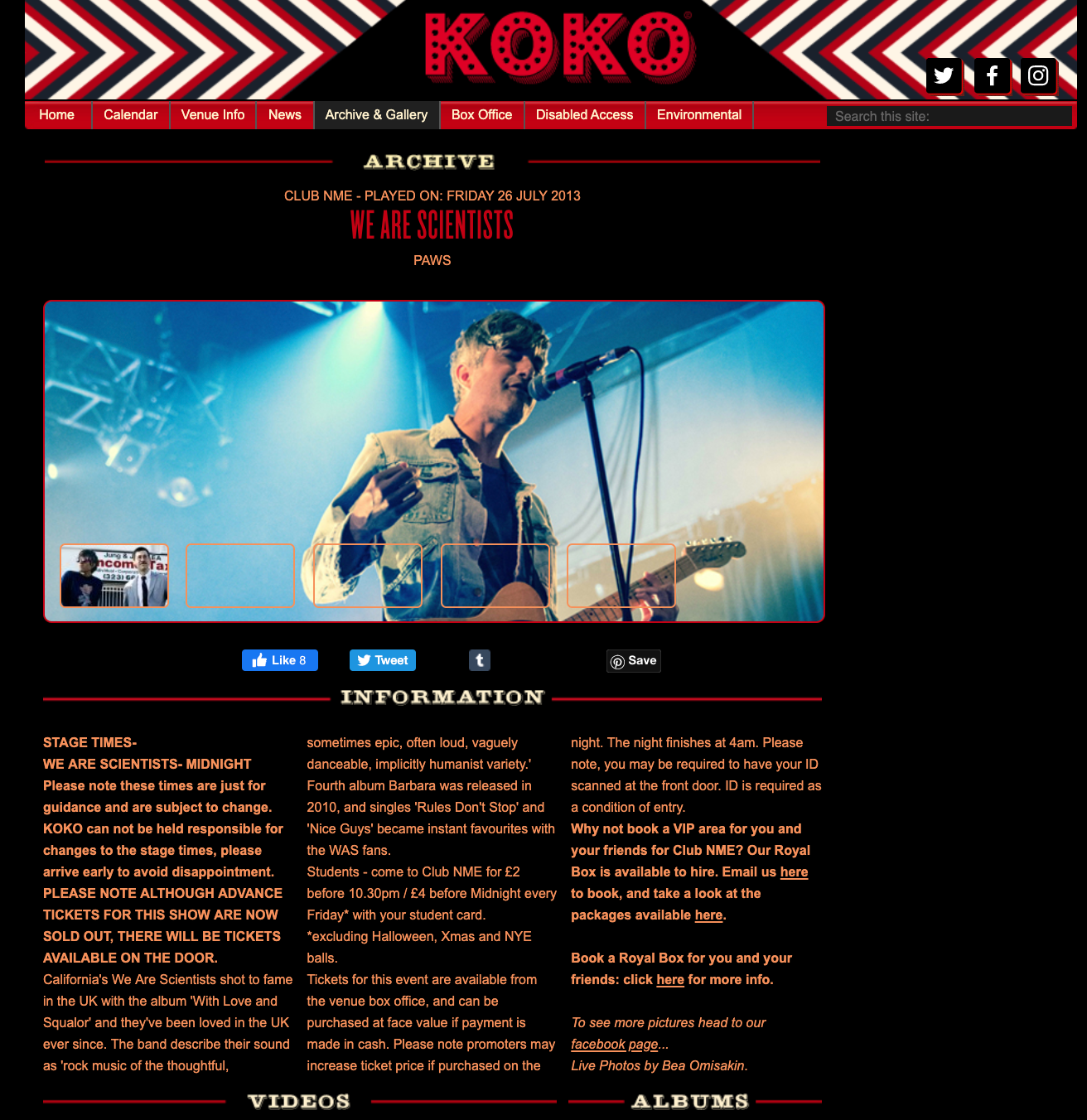 http://koko.uk.com/listings/we-are-scientists-26-07-2013