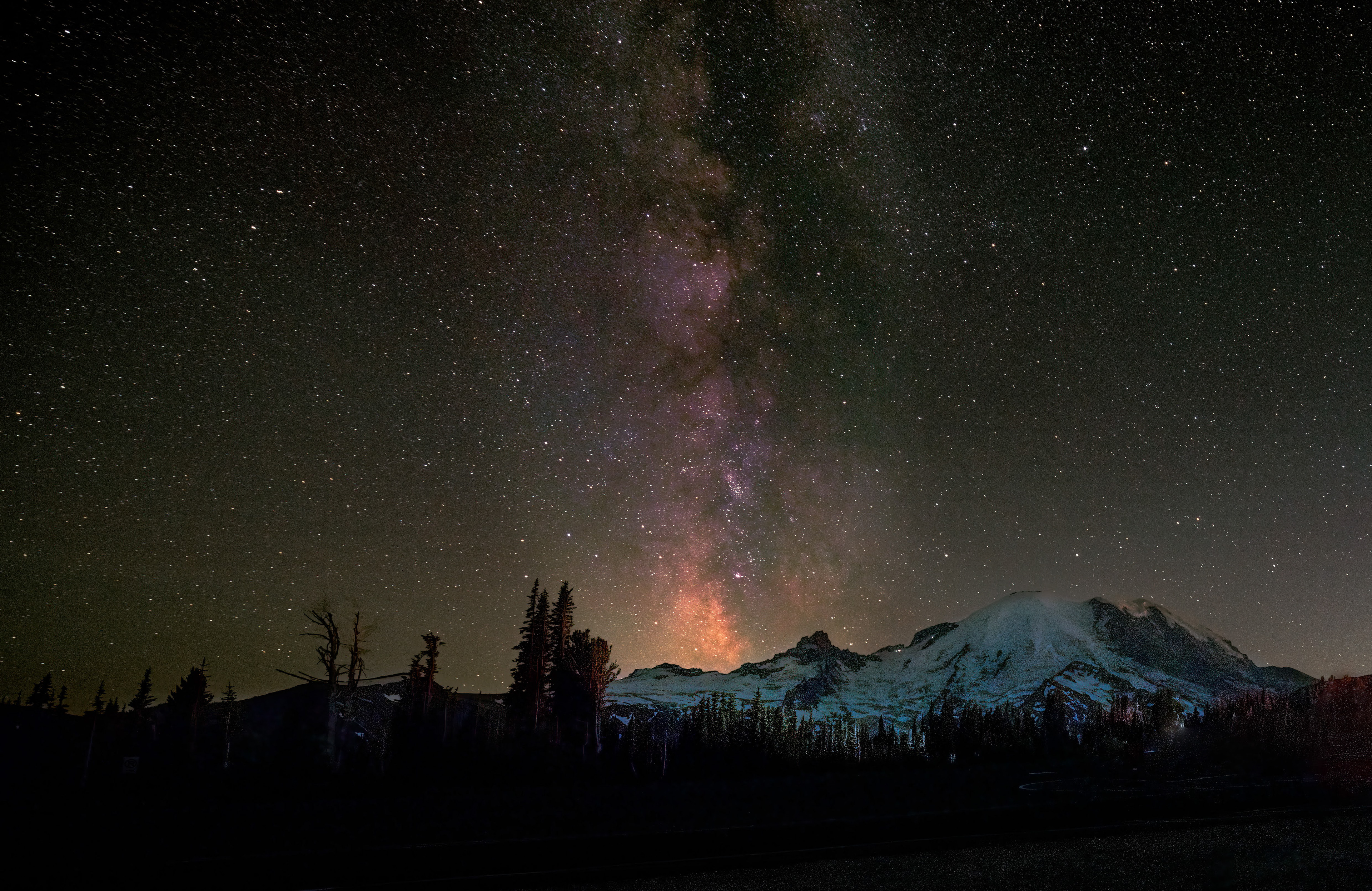 Milky Way over Mt. Rainier  - Mt. Rainier National Park