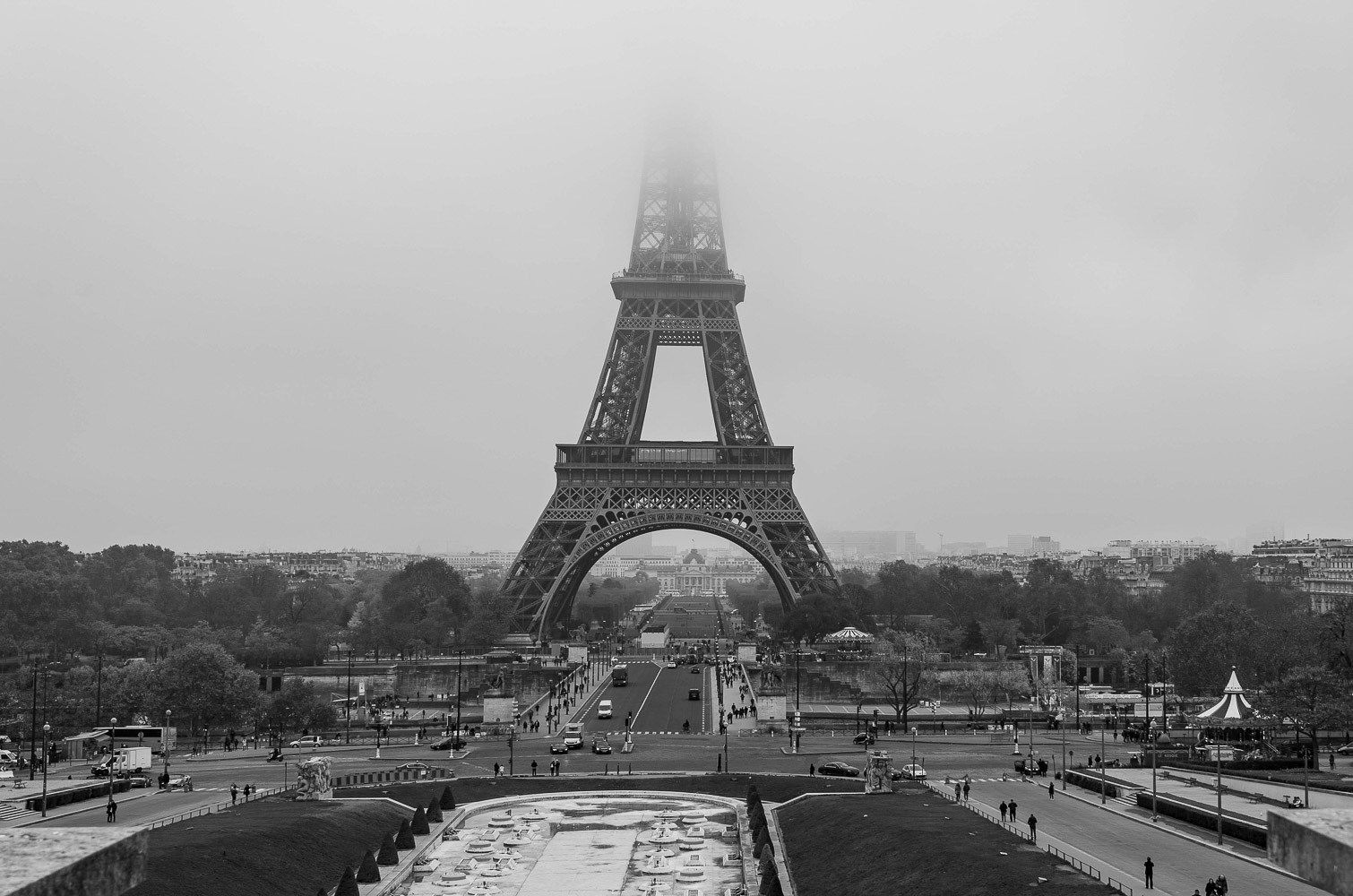 Eiffel Tower in the Fog - Paris Vacation