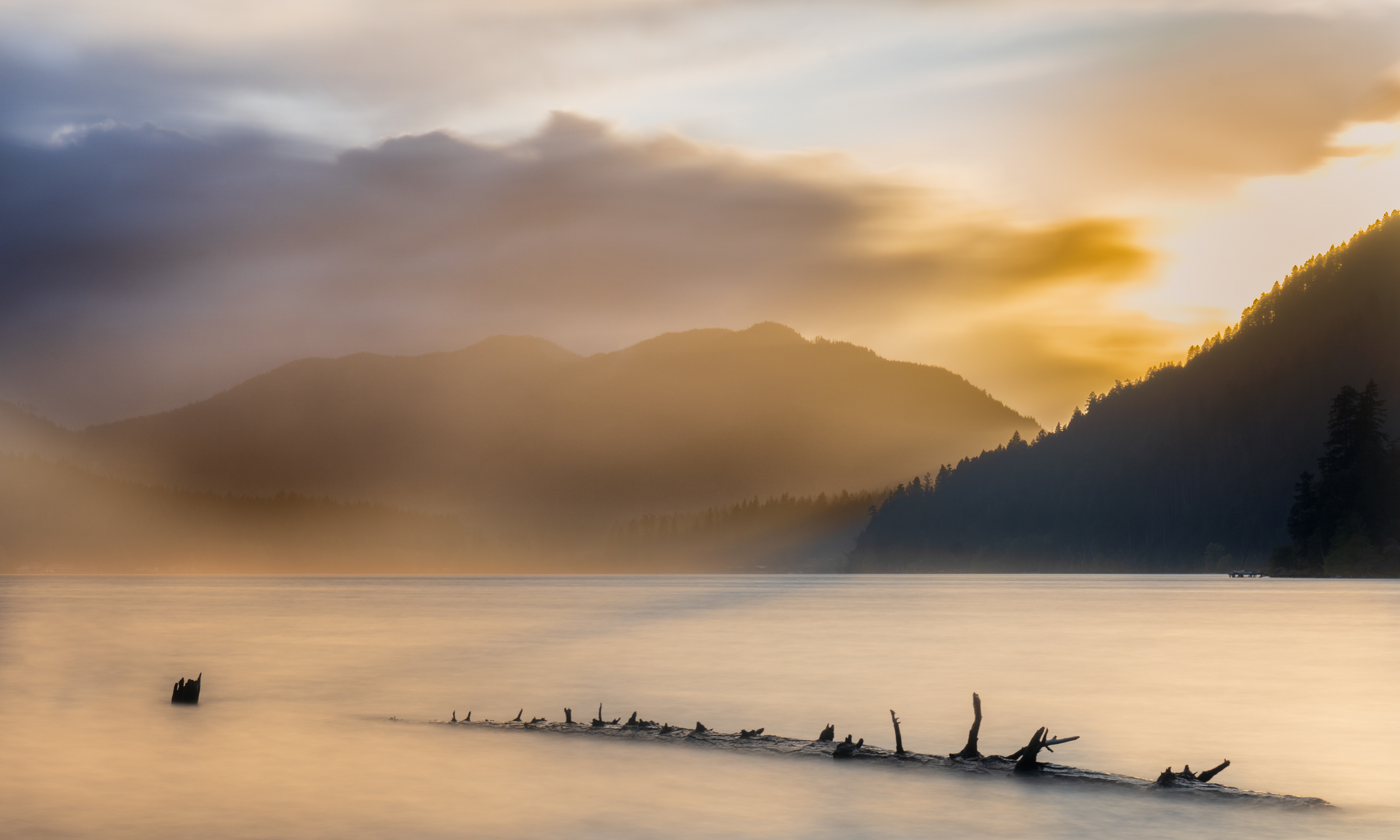 Rain At Sunset - Lake Crescent Olympic National Park, WA