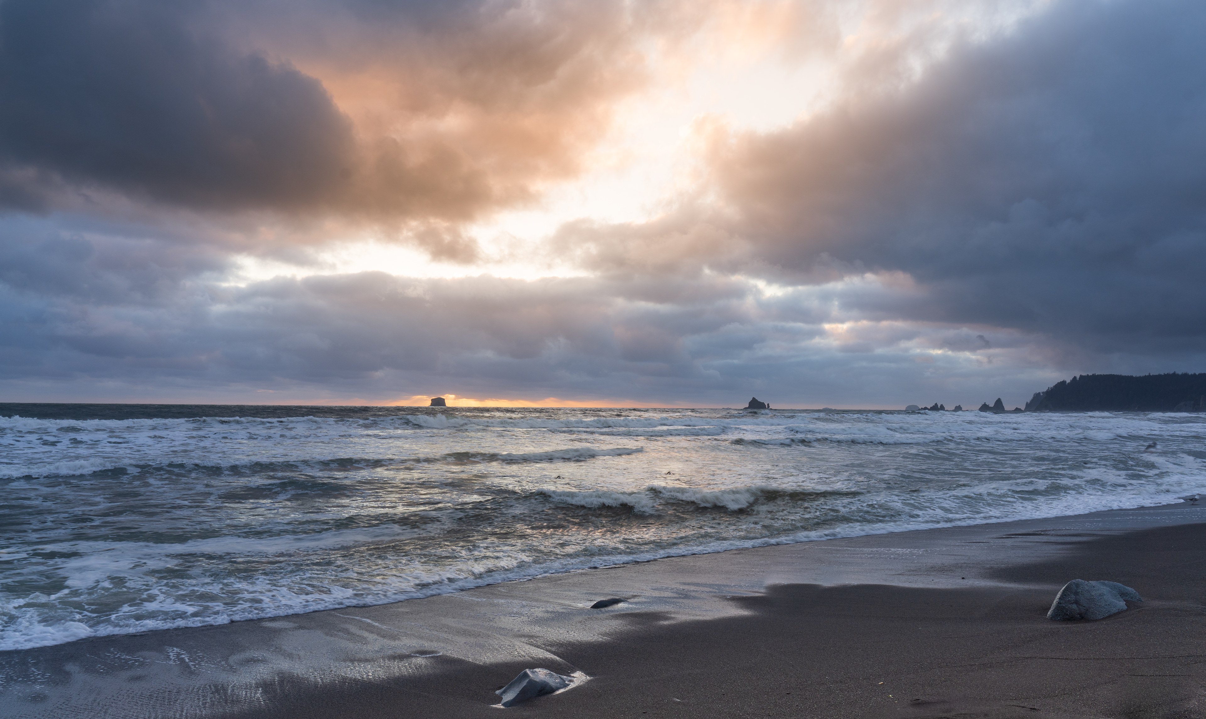 Sunset on Rialto Beach, Olympic National Park WA