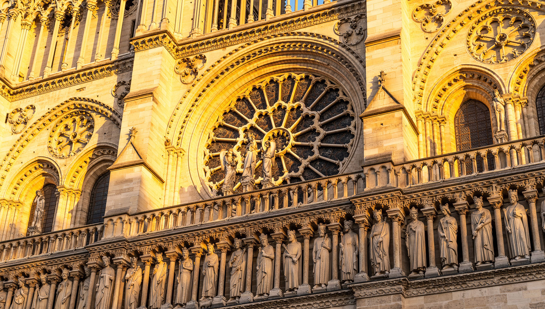 Closeup of Notre Dame Facade - Paris Vacation