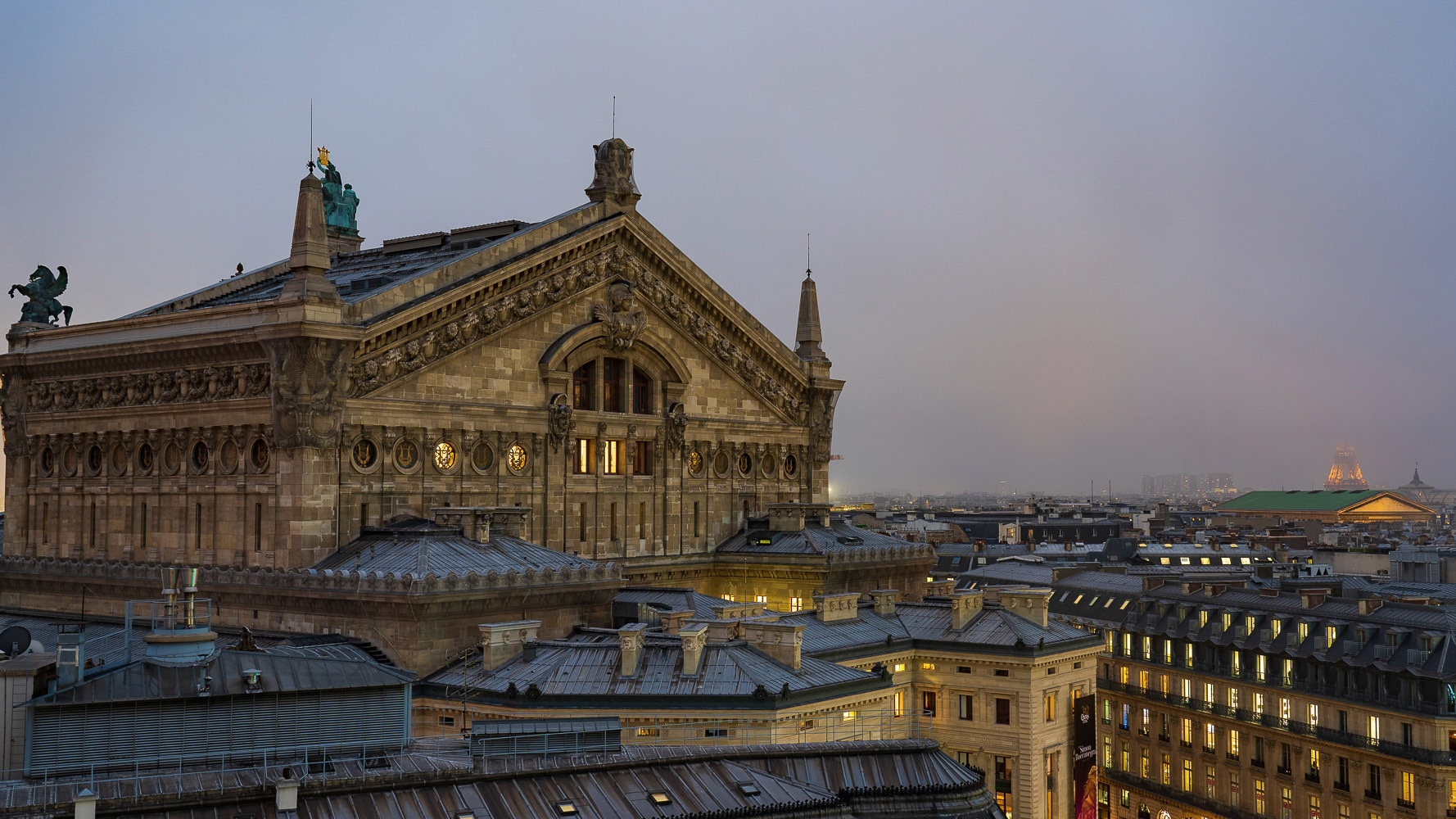 Paris Opera House on a Foggy Night - Paris Vacation 