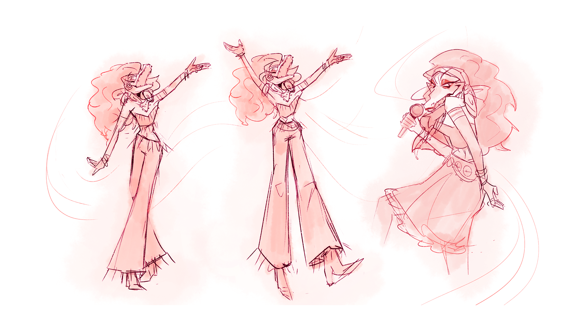 character design concept art for main character cuca of the visual development project caliente by lucy methner