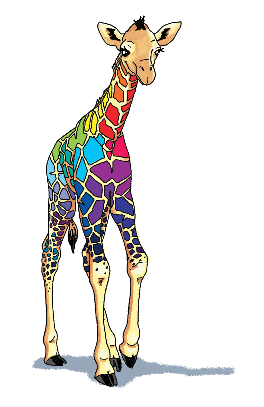 rainbow giraffe - book illustration