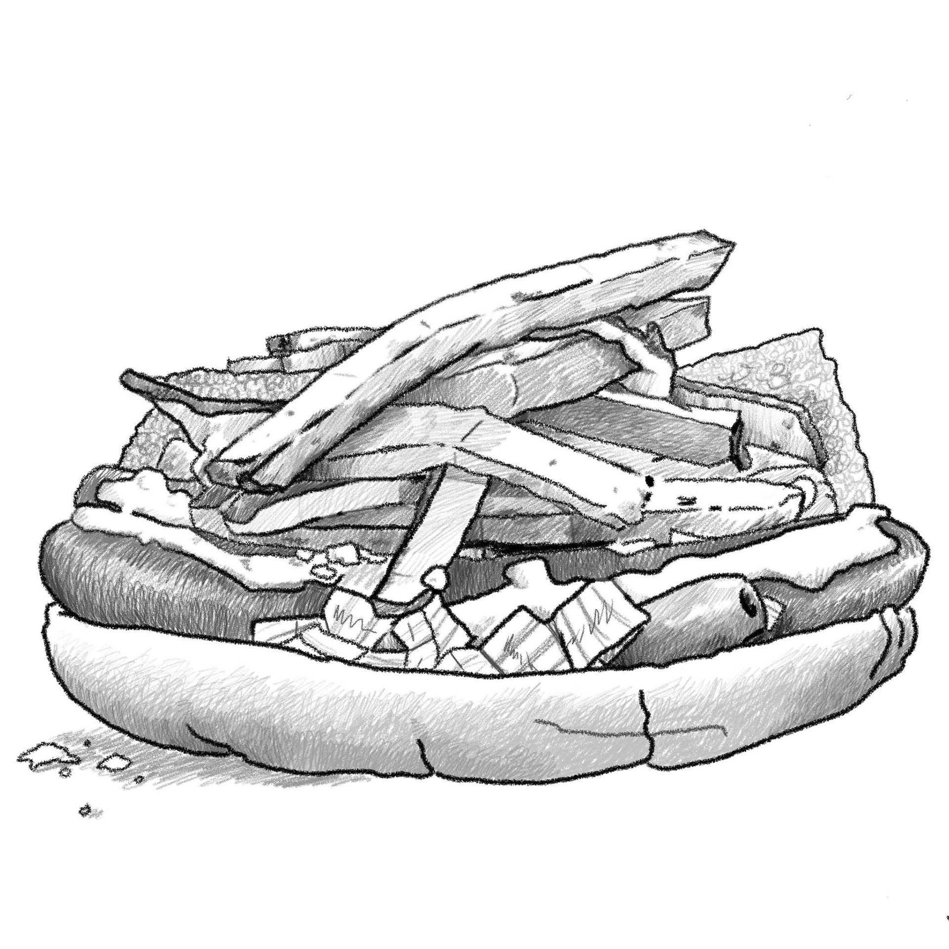 Depression Dog - food illustration