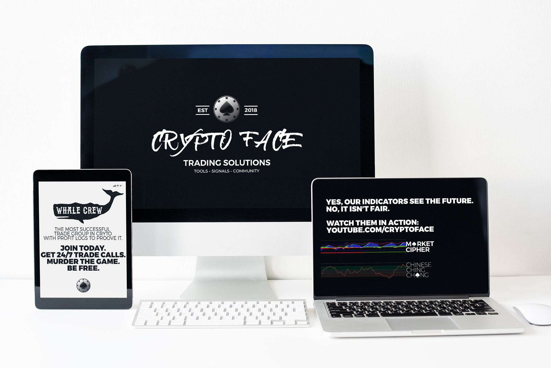Web & Mobile branding mockup - Cryptocurrency trading services