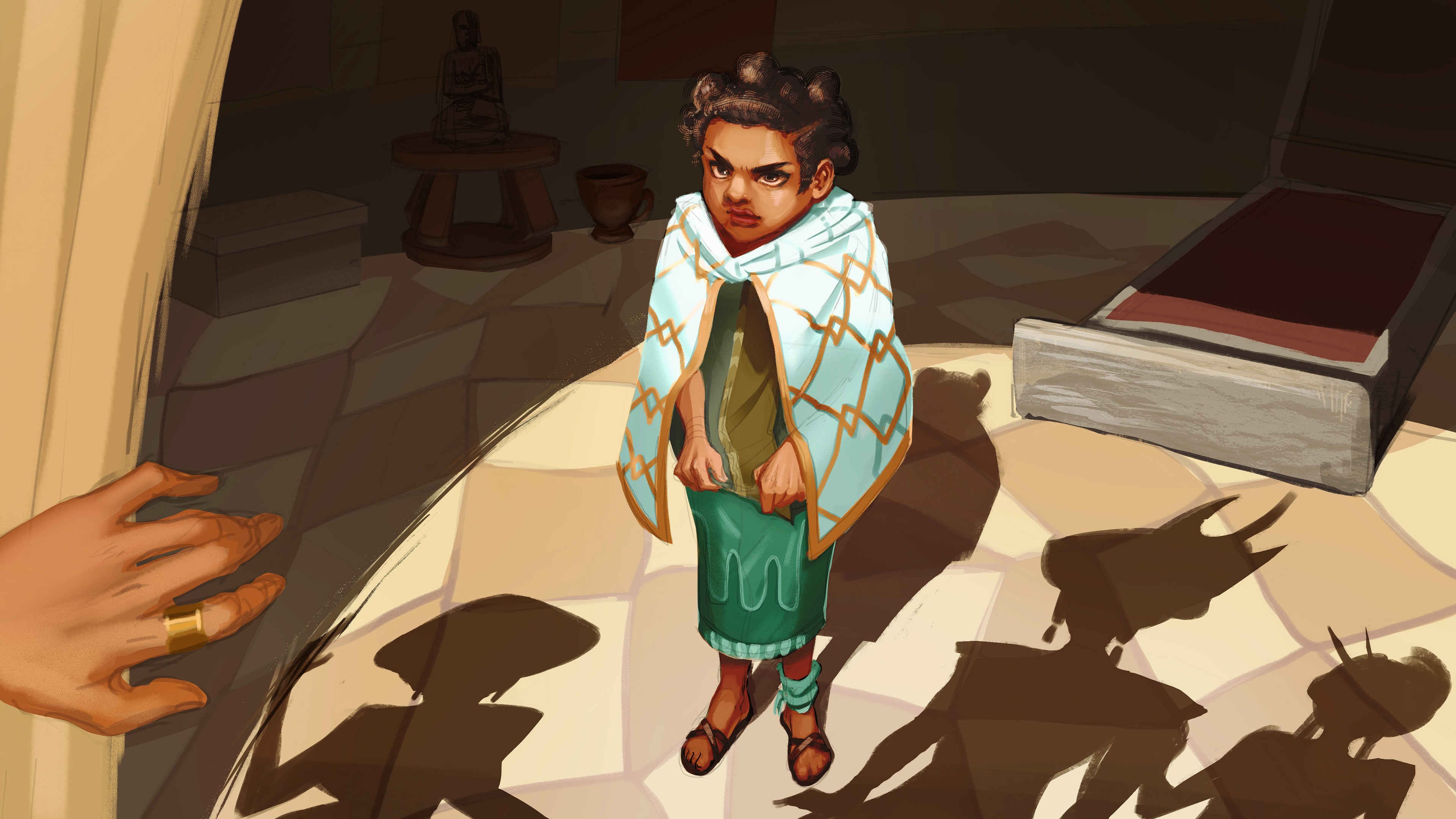 Frame 1 : Tausi plans an escape from her aunts