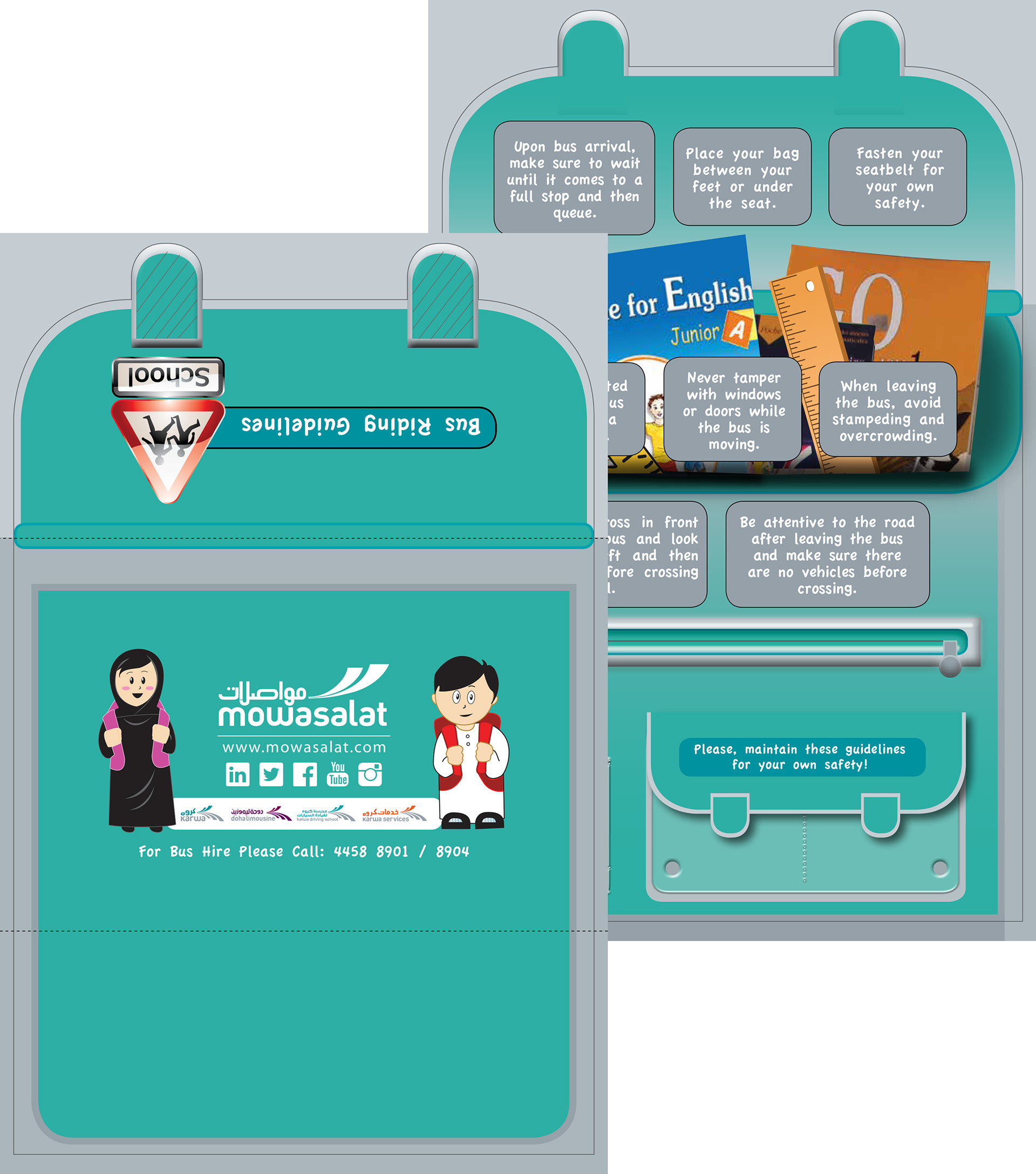 Safety Guidlines while riding School bus flyer