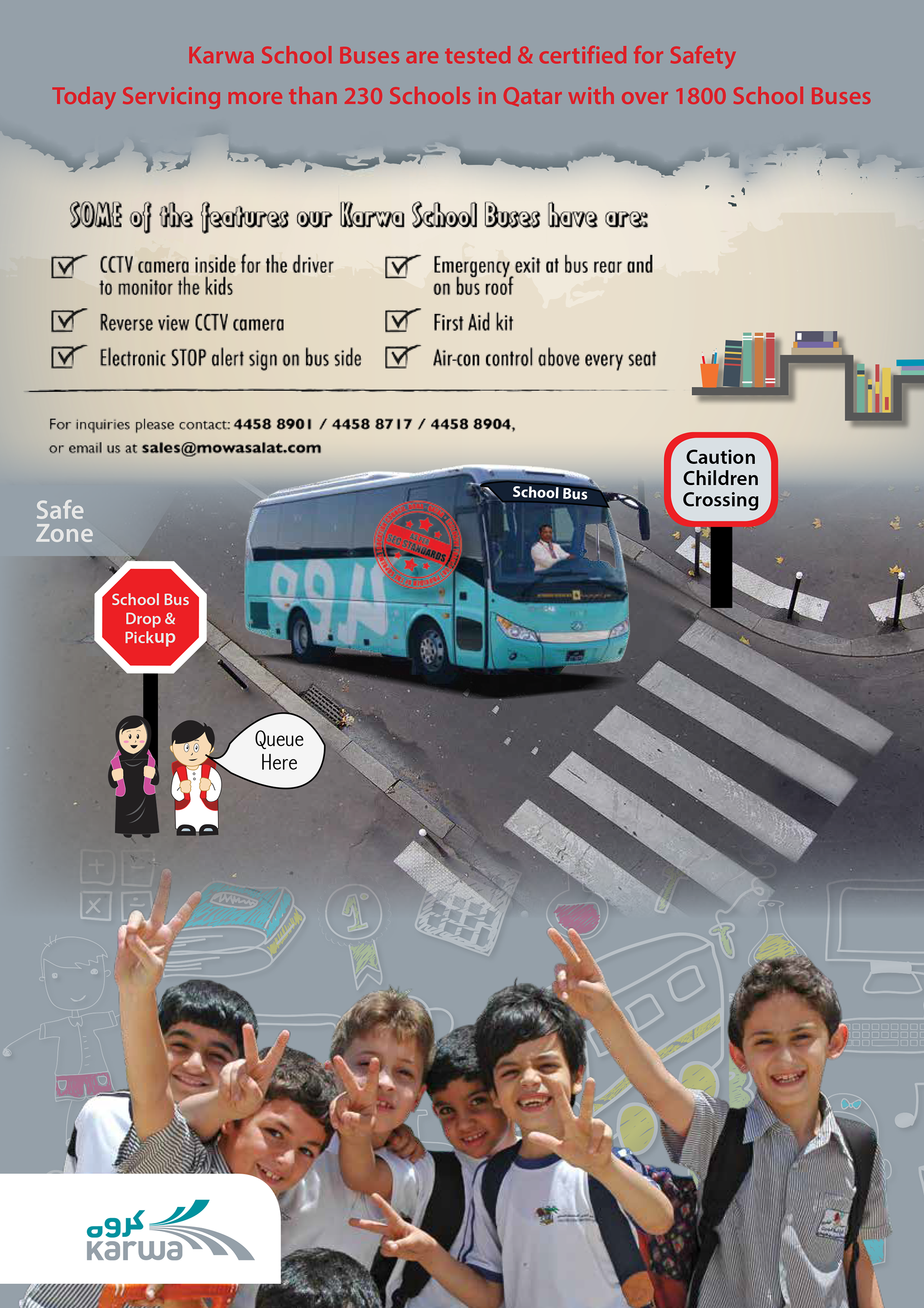 Karwa School Bus features flyer