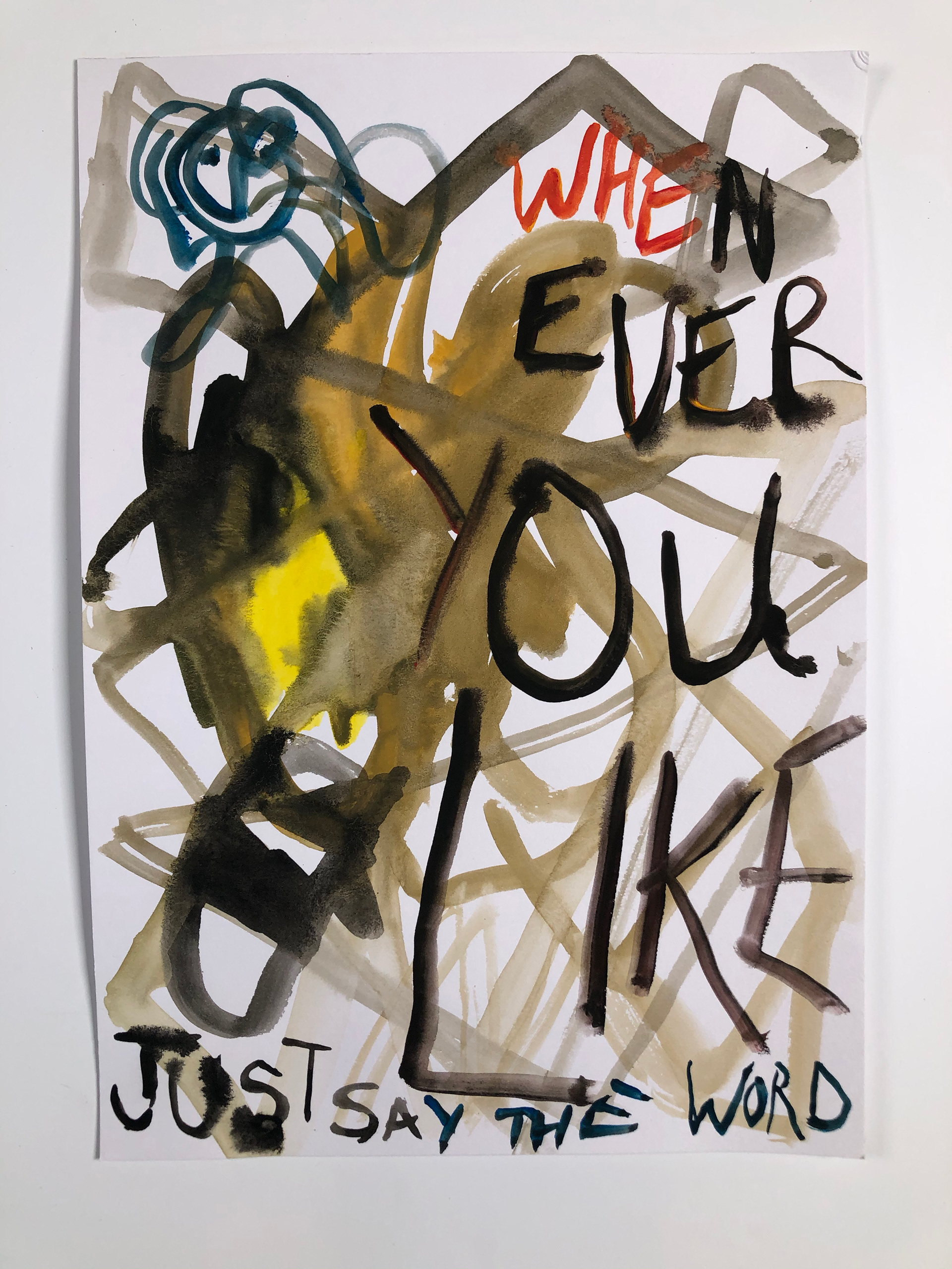 Whenever you like, gouache on paper, 29,5 x 41,5 cm, 2021 (90 euros)