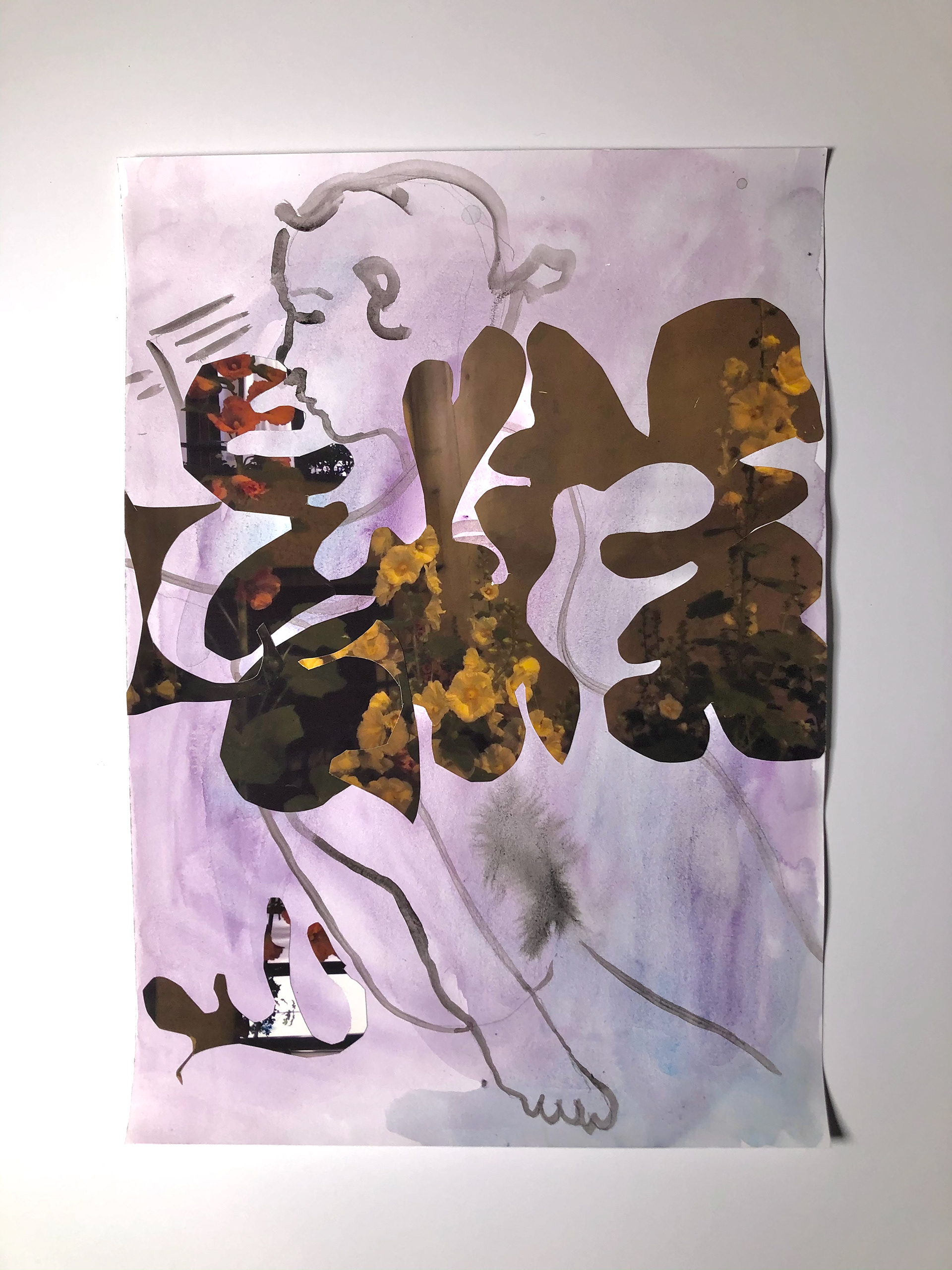 Not funny the second time, inkjet and gouache on paper, 29,5 x 41,5 cm, 2017 (150 euros)