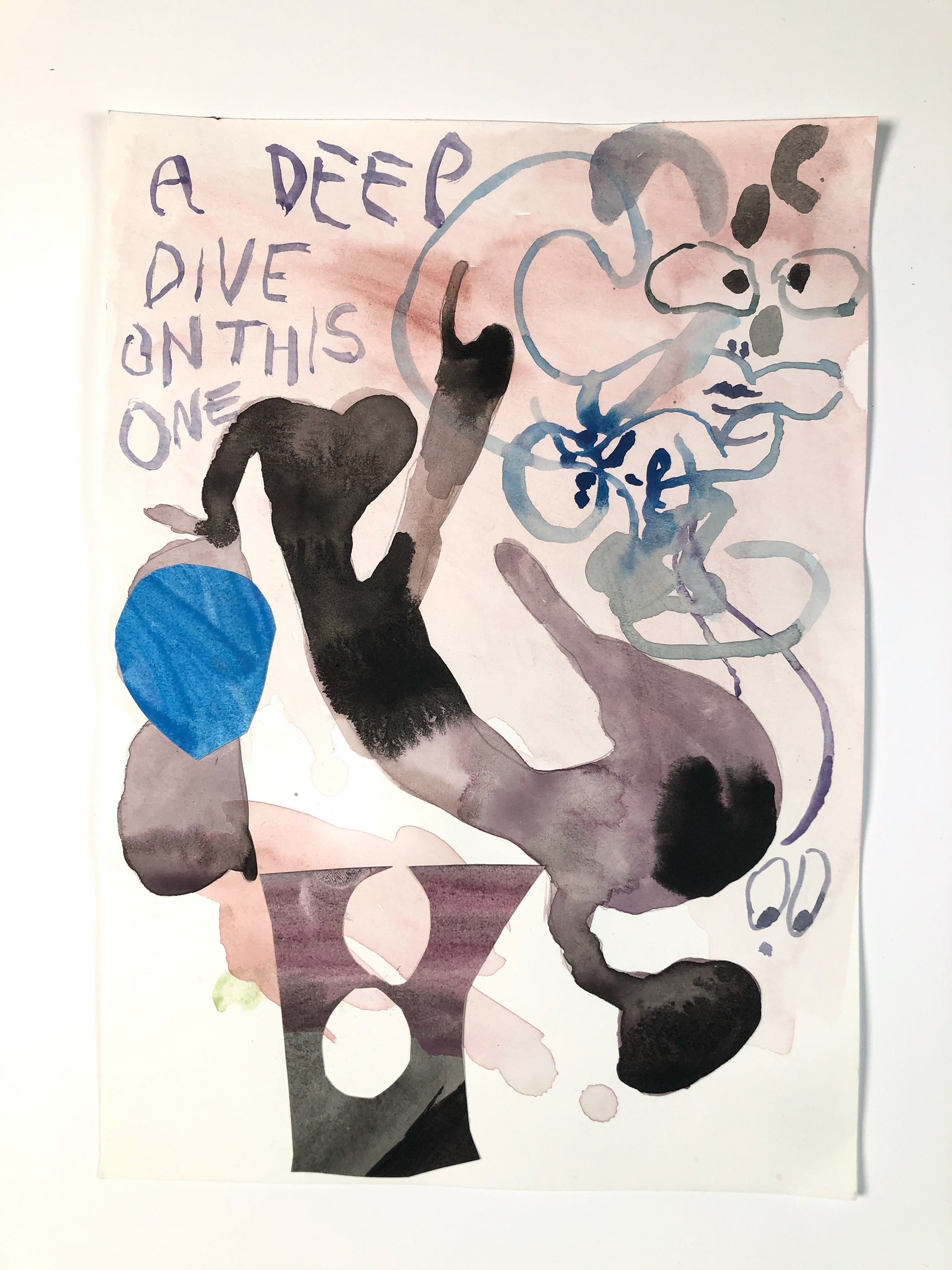 Deep dive, inkjet and gouache on paper, 20,5 x 29 cm, 2018 (70 euros