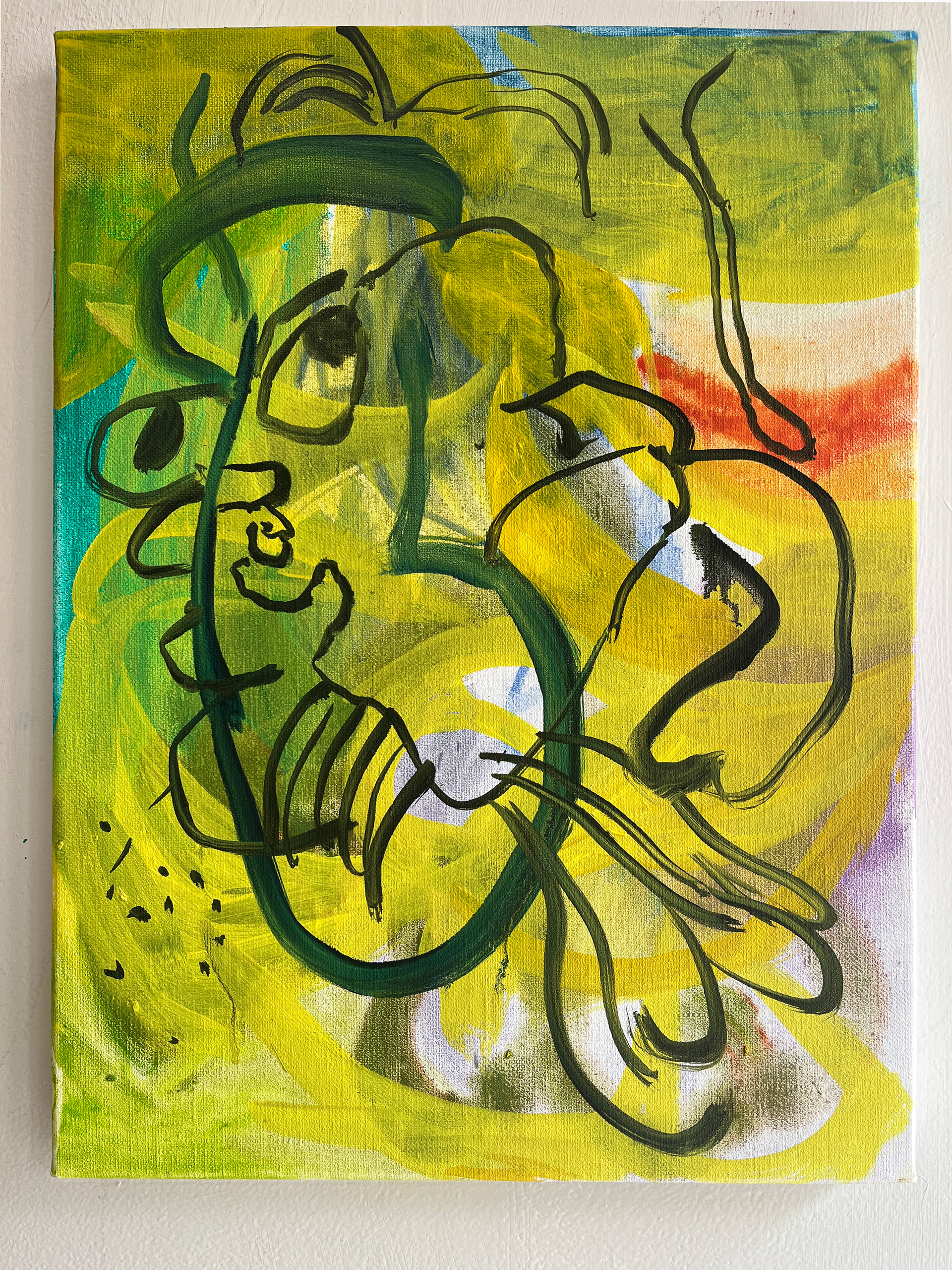 Put a sticker on it, oil on linen