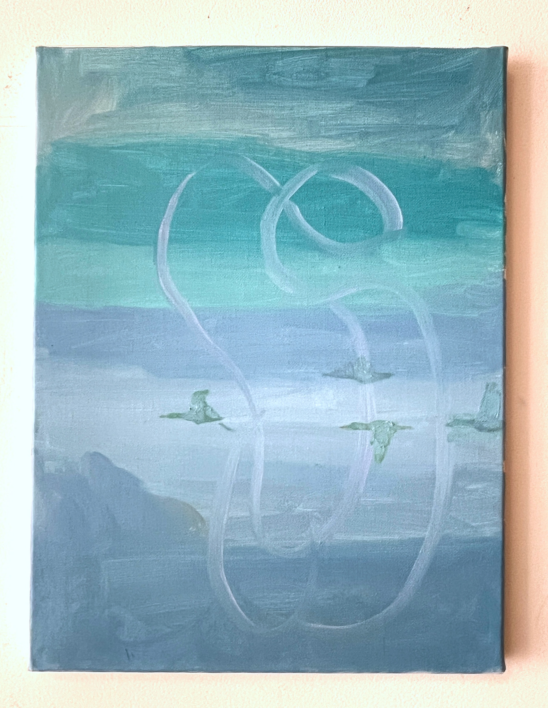 Flying South, 35 x 45 cm, oil on linen, 2024