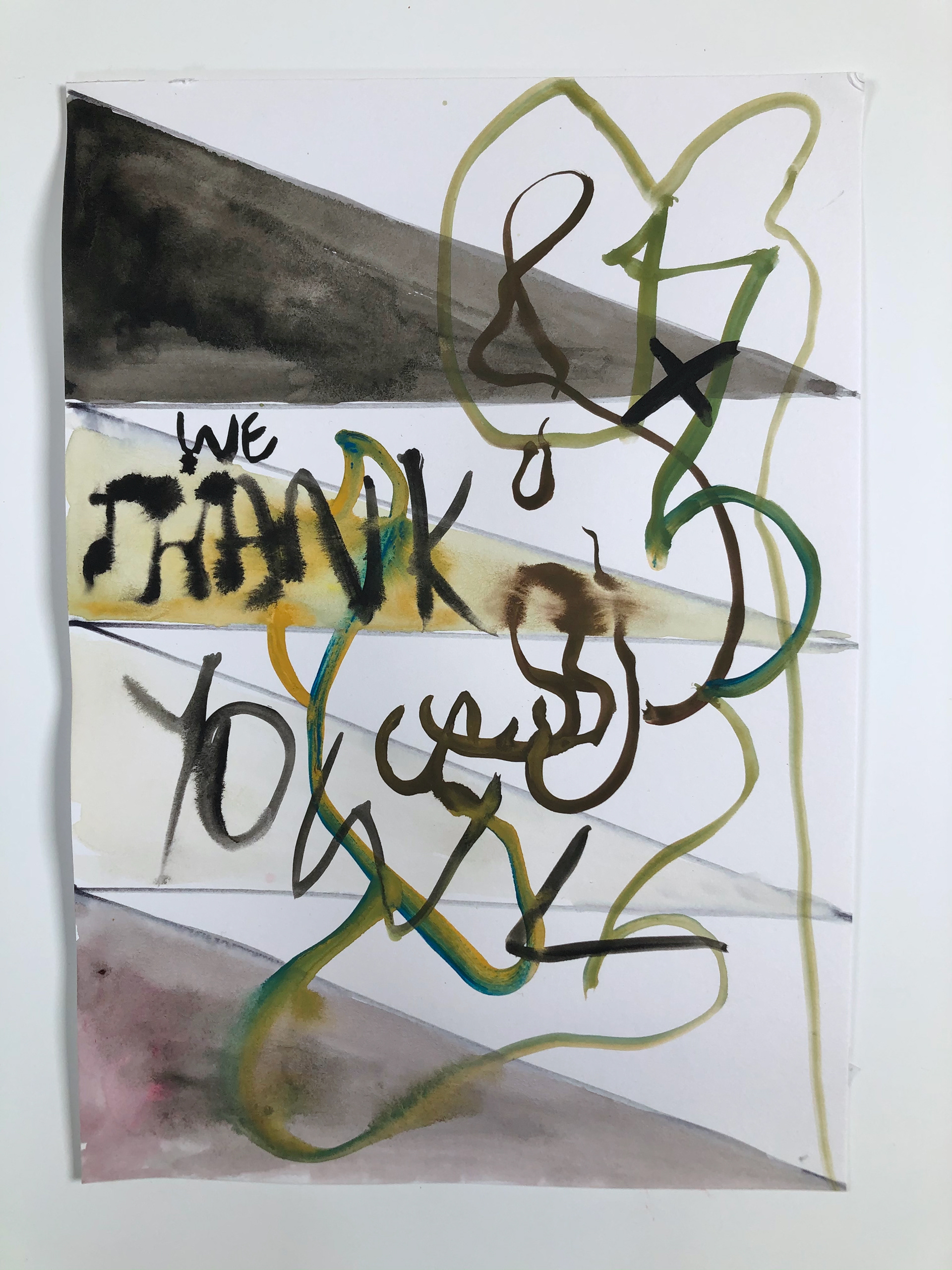 We thank yowl!, gouache on paper, 29,5 x 41,5 cm, 2021 (90 euros)