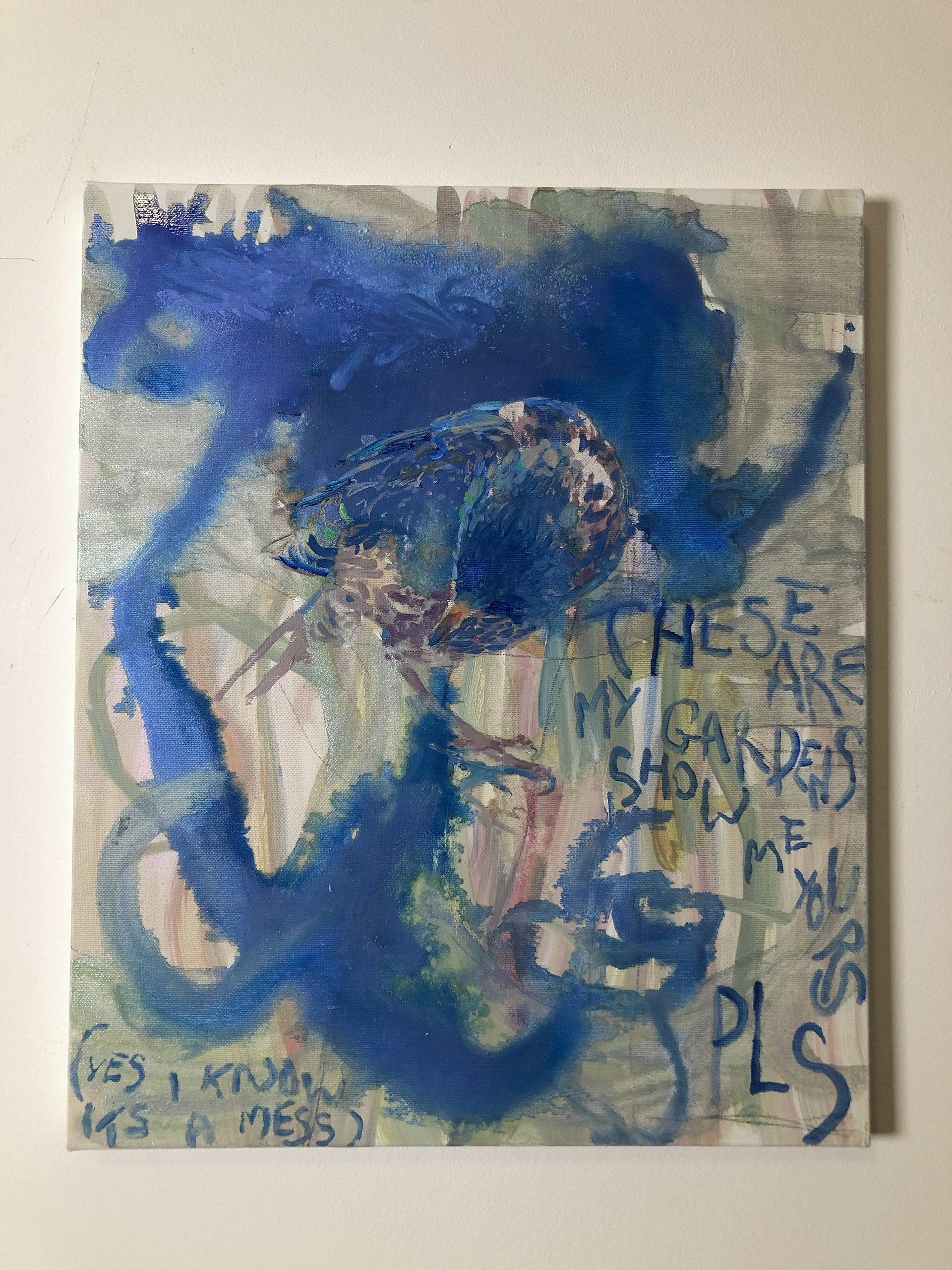 These are my gardens, Oil and pearlescent pigment on canvas, 38 x 53 cm 2022