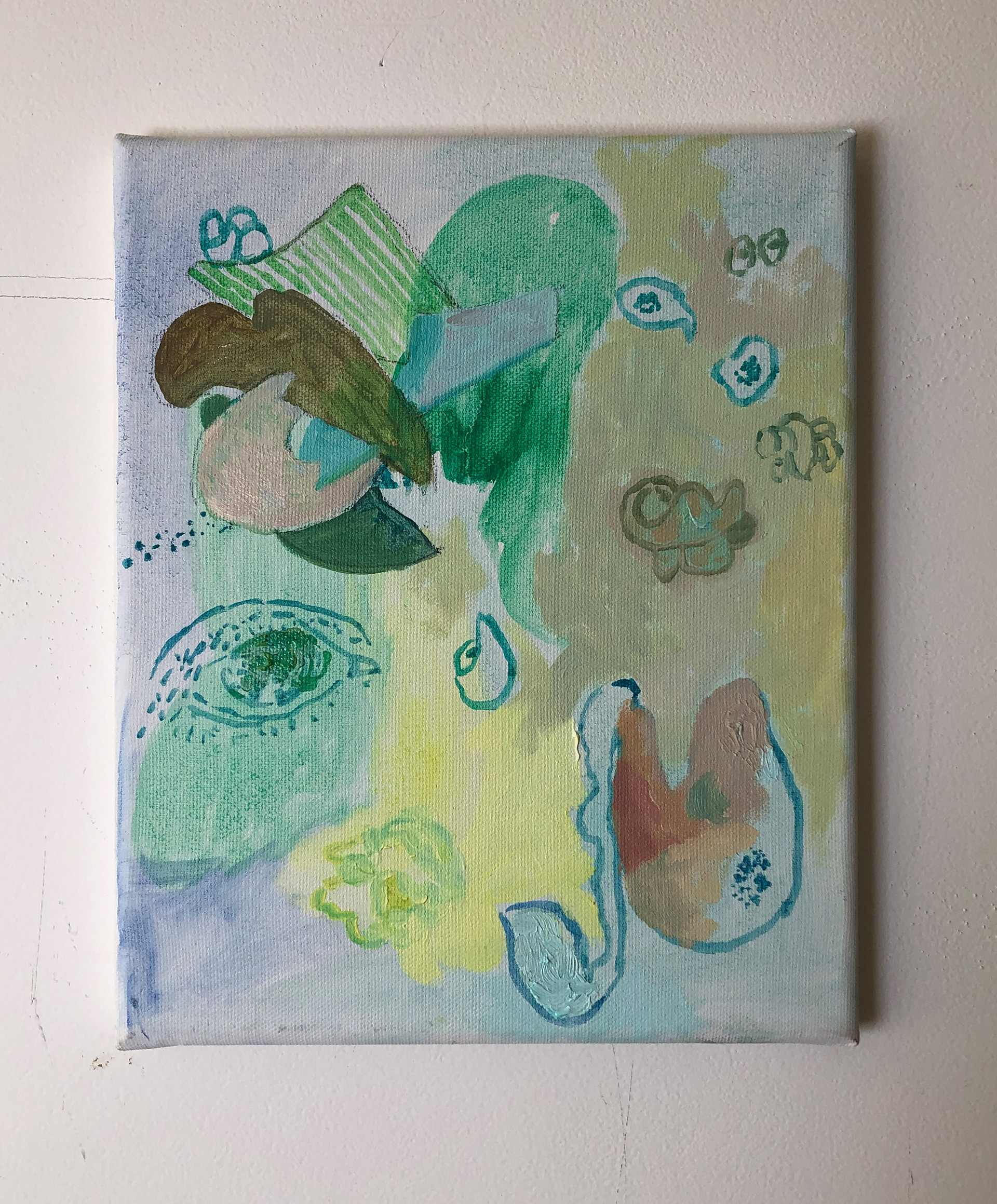 Sun and long green grass, oil on canvas, 22 x 27 cm, 2021