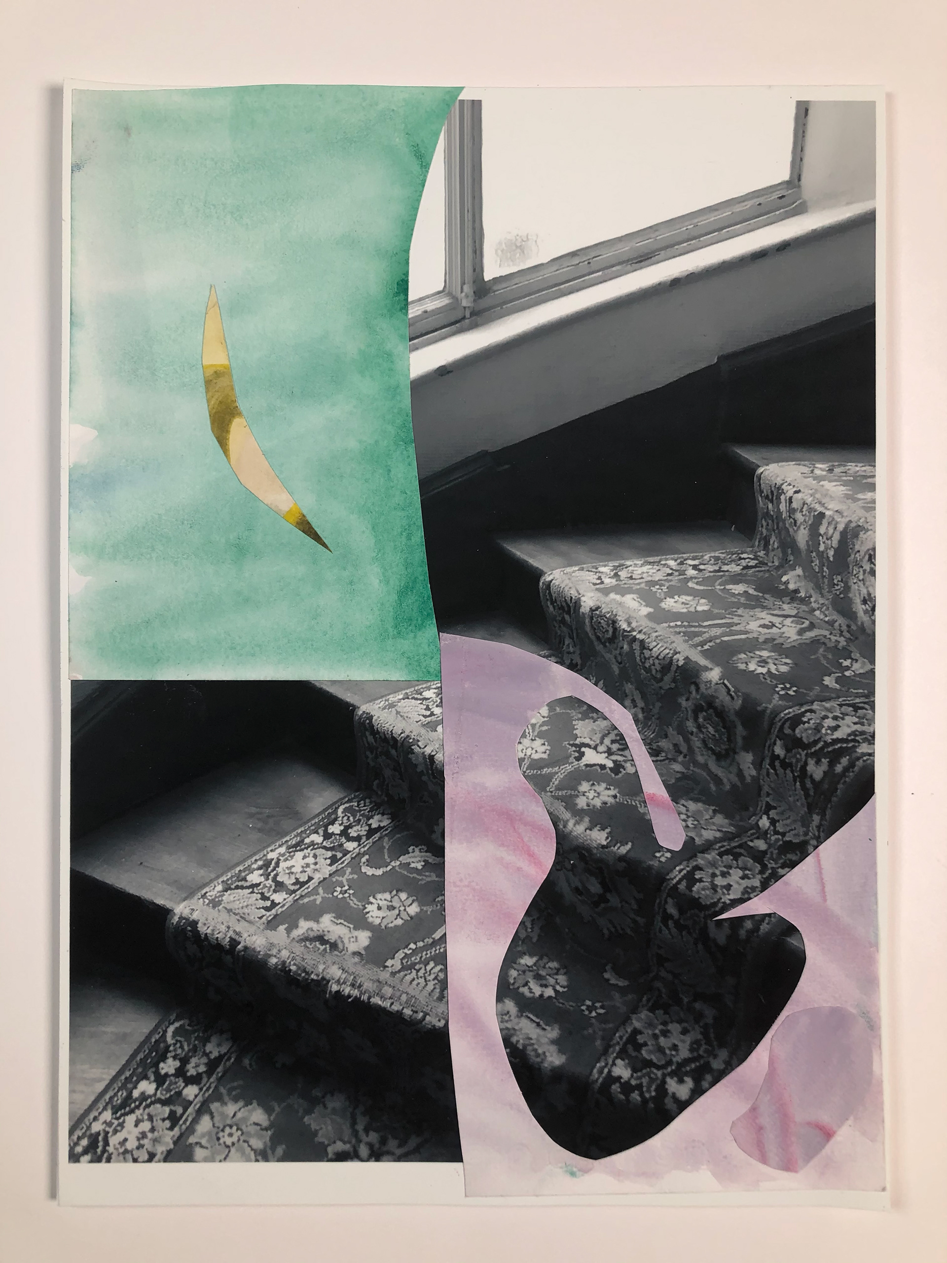 Rather come down, gouache, inkjet print, 20,5 x 29 cm, 2021 (Sold)