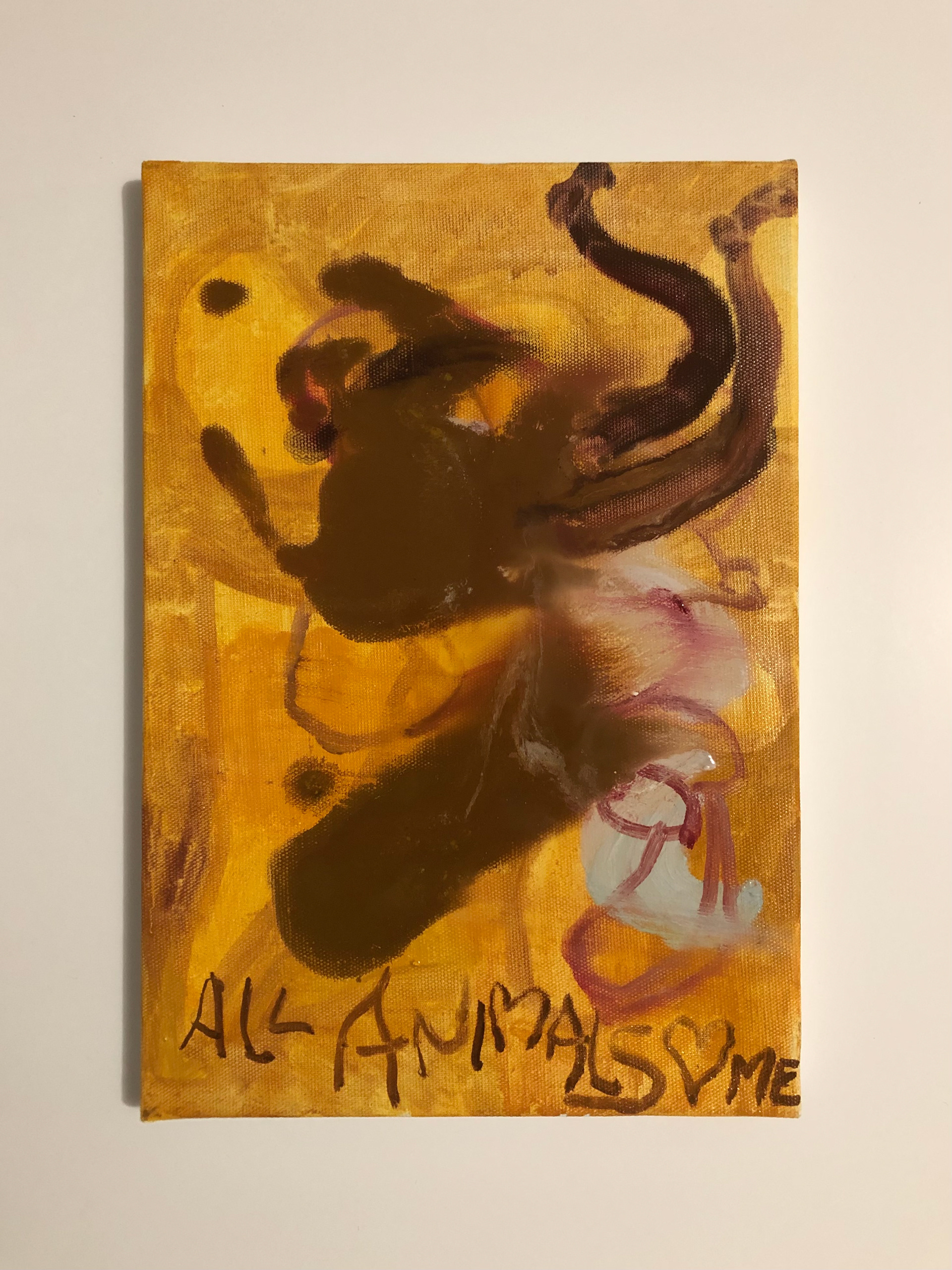 All animals love me, oil on linen, 20 x 35 cm, 2022