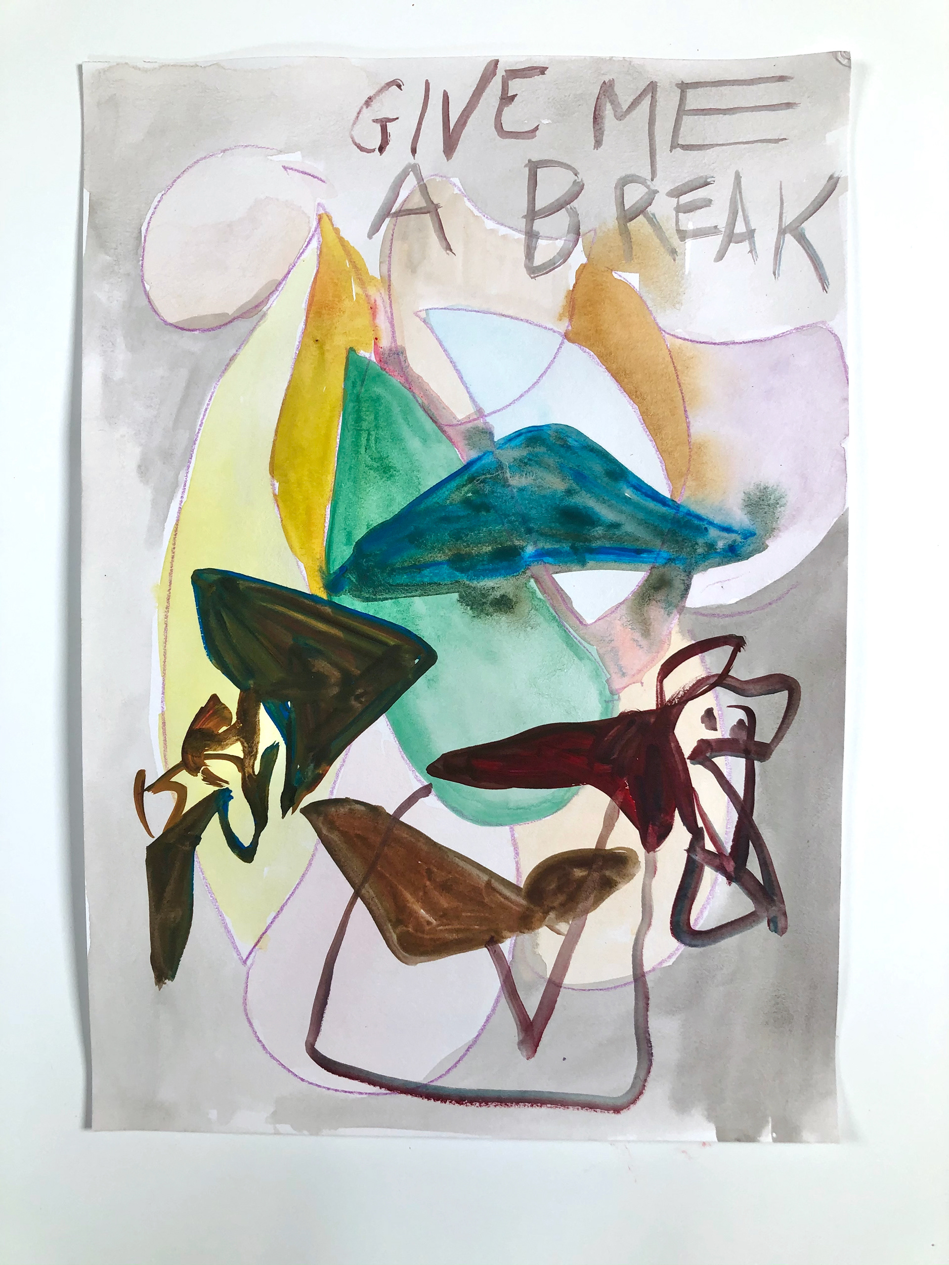 Give me a break, gouache on paper, 29,5 x 41,5 cm, 2022 (90 euros)
