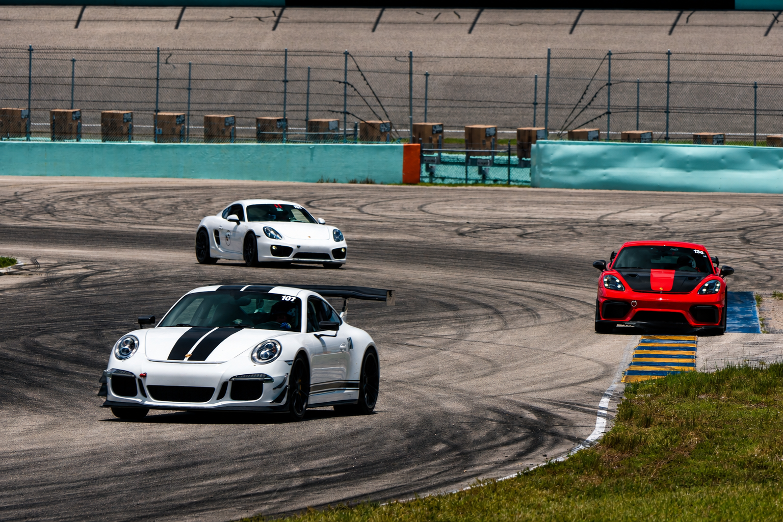 Porsche on racetrack