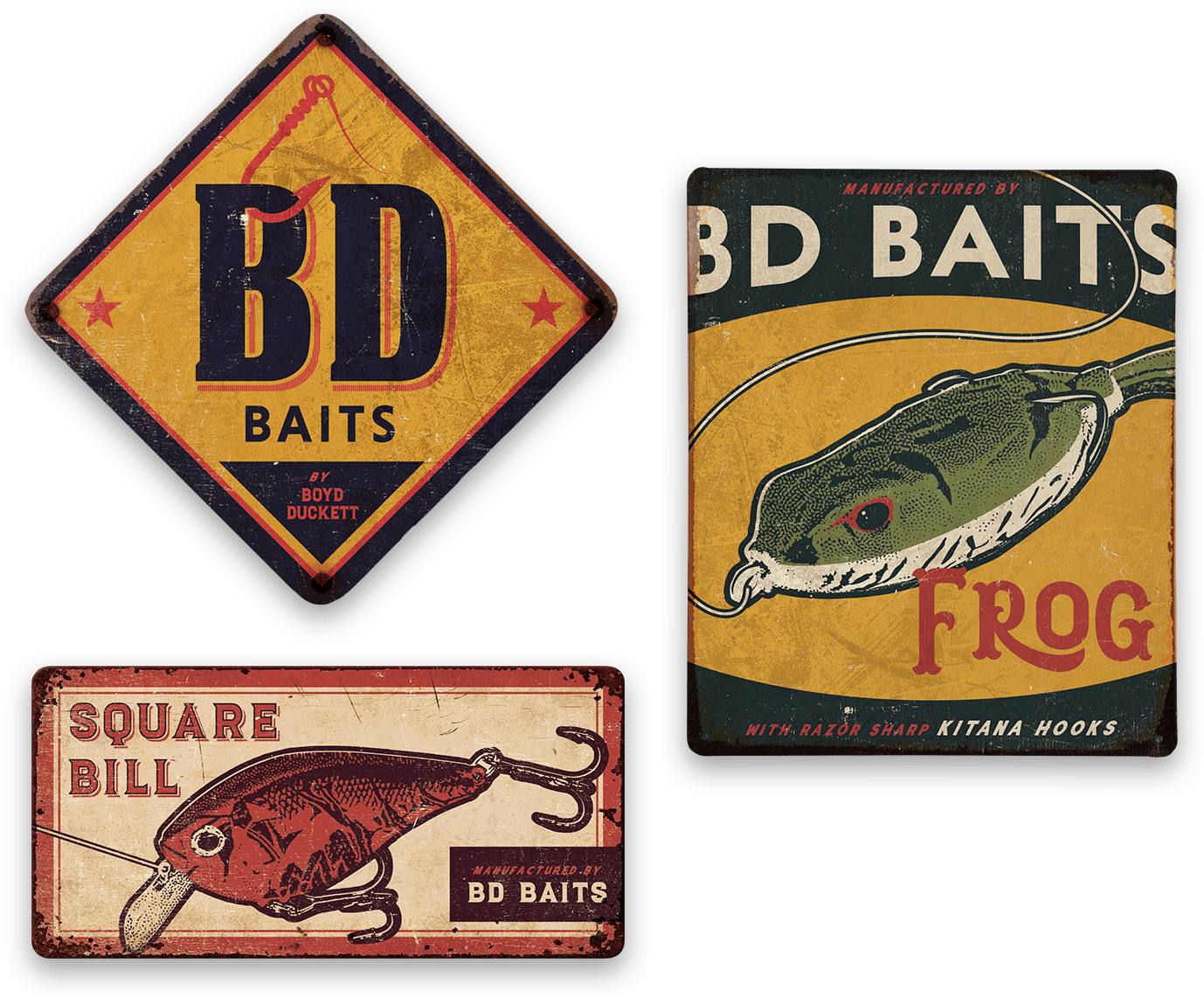 Vintage Bait and Tackle Signs