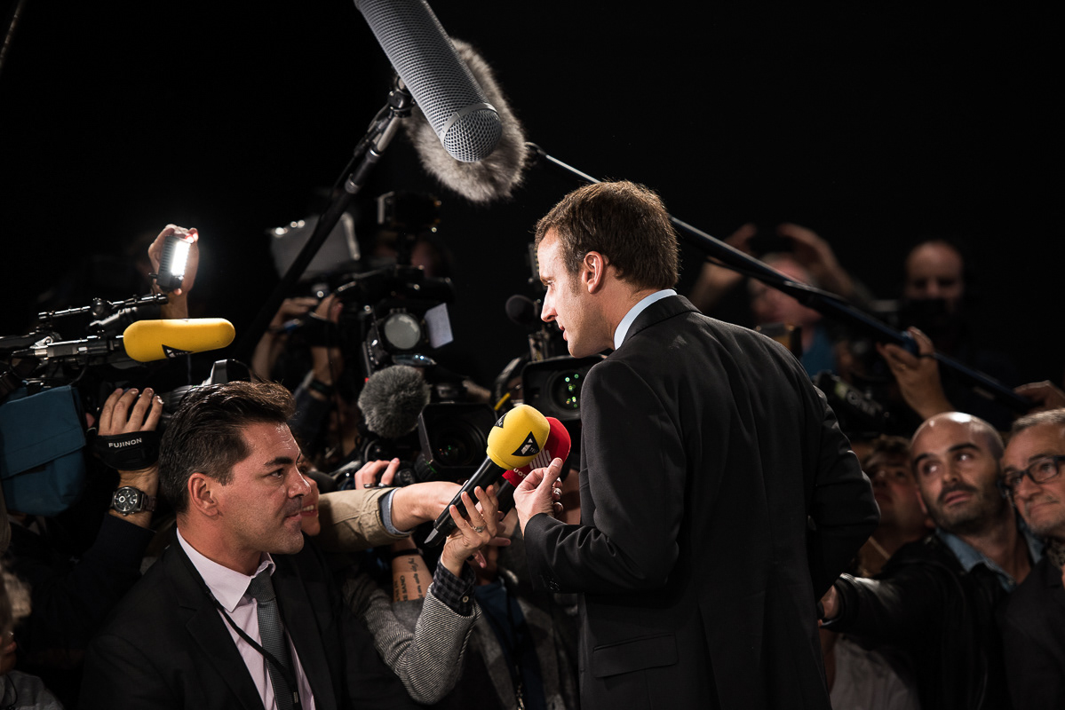 Emmanuel Macron, candidat du mouvement en marche à l’élection présidentielle de 2017 (Strasbourg, 2016)