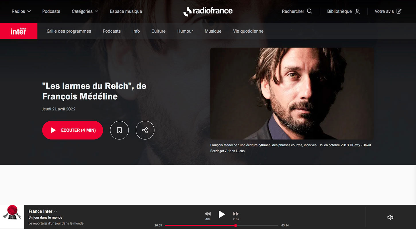 France Inter – Avril 2022 – [web]