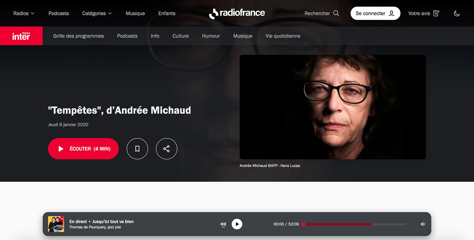 France Inter – Janvier 2020 – [web]