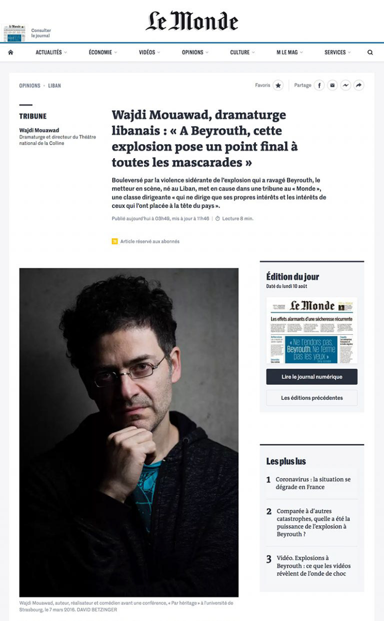Le Monde – Août 2020 – [web]