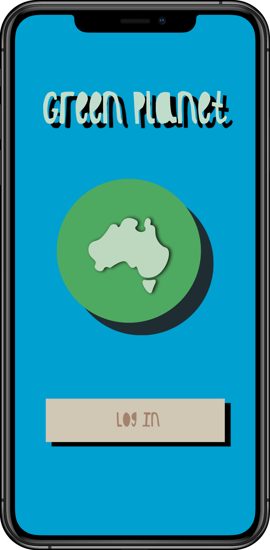 iPhone Mockup of Green Planet app