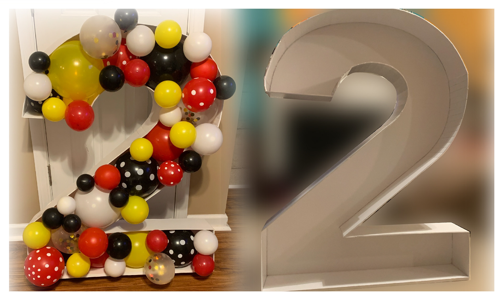 Number 2 balloon mosaic