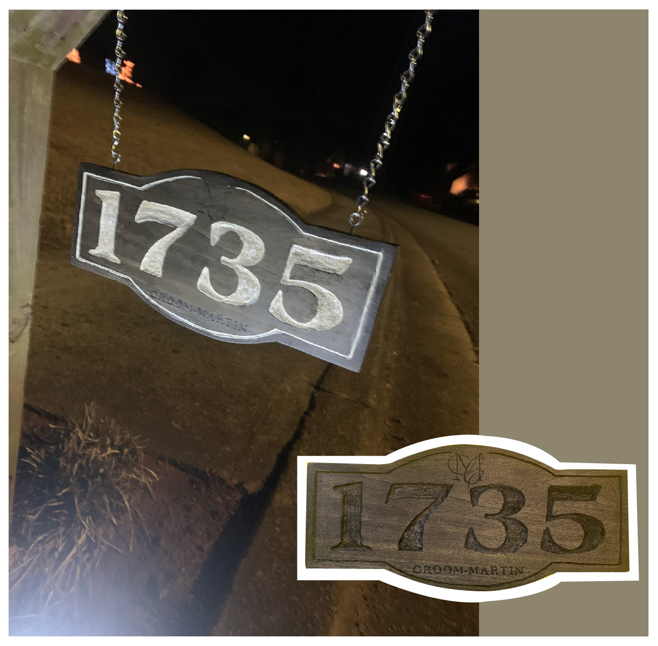 Reflective Street number sign