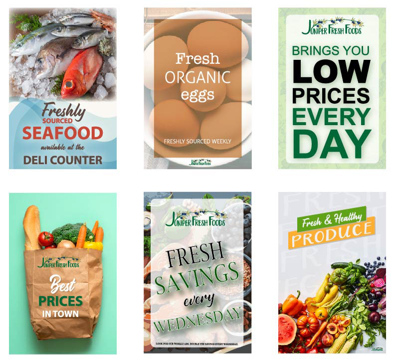 Grocery store posters - for television