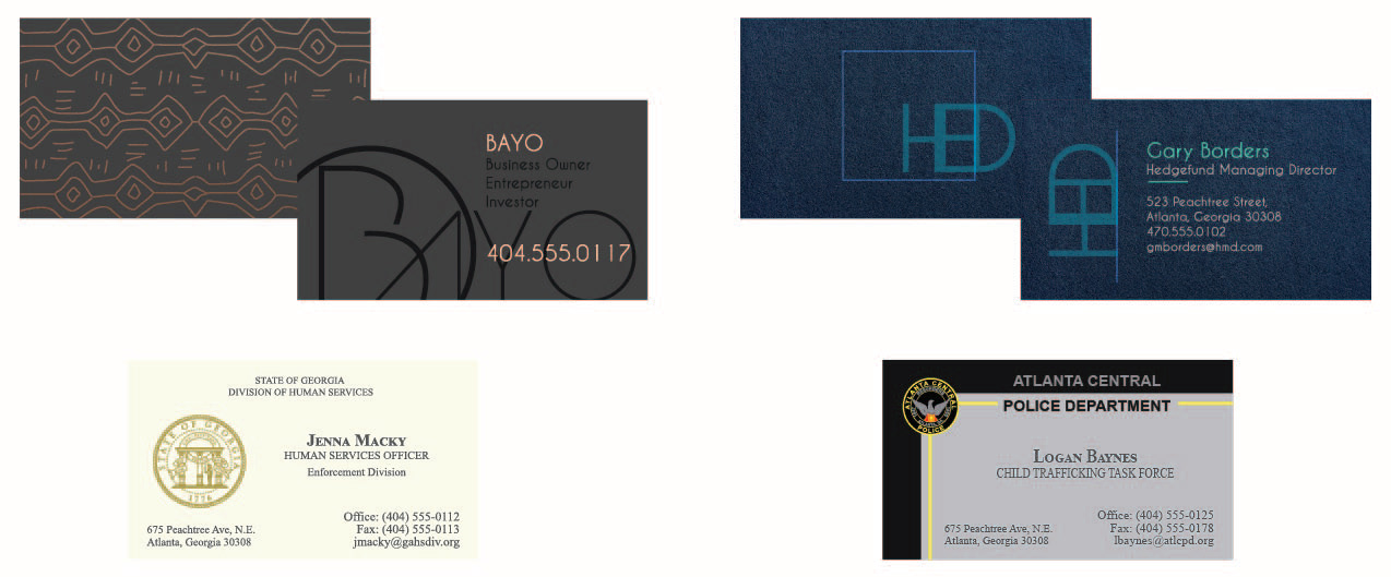 Business Cards - for television/props