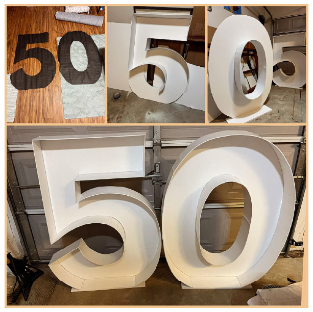 Number 50 Balloon Mosaic Frame