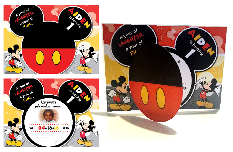 Mickey 1st birthday invitations