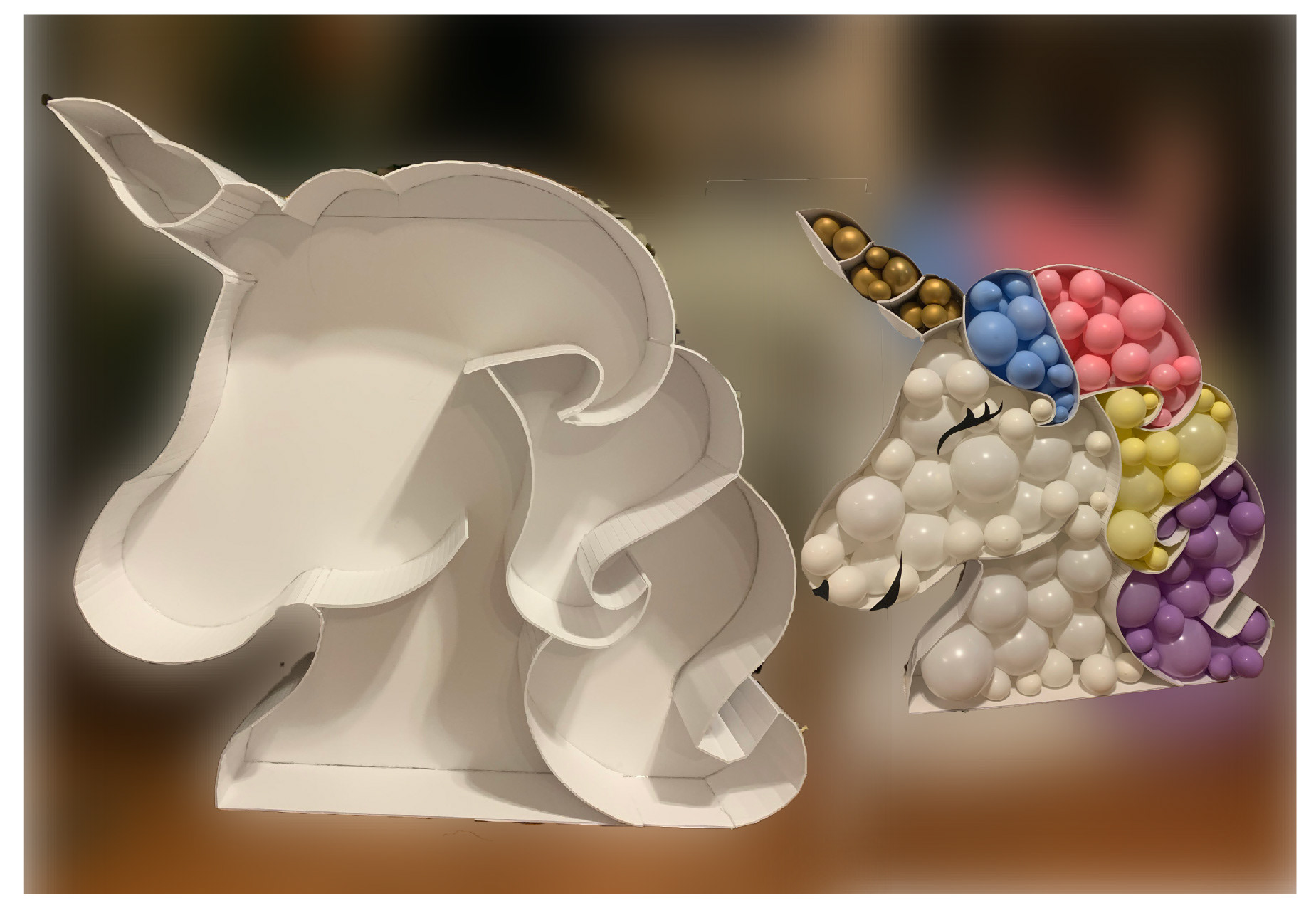 Unicorn balloon mosaic