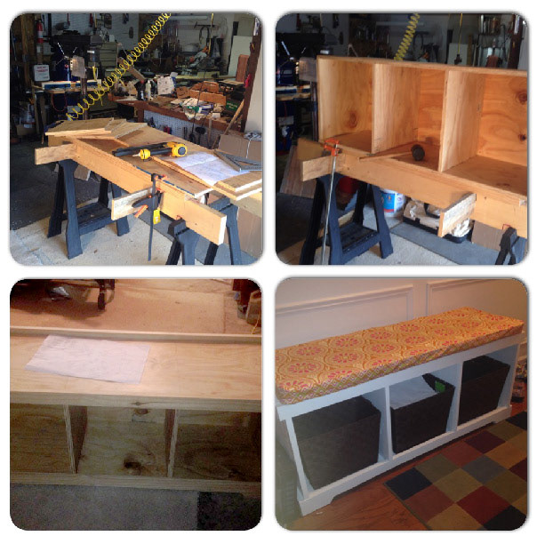 Foyer storage bench