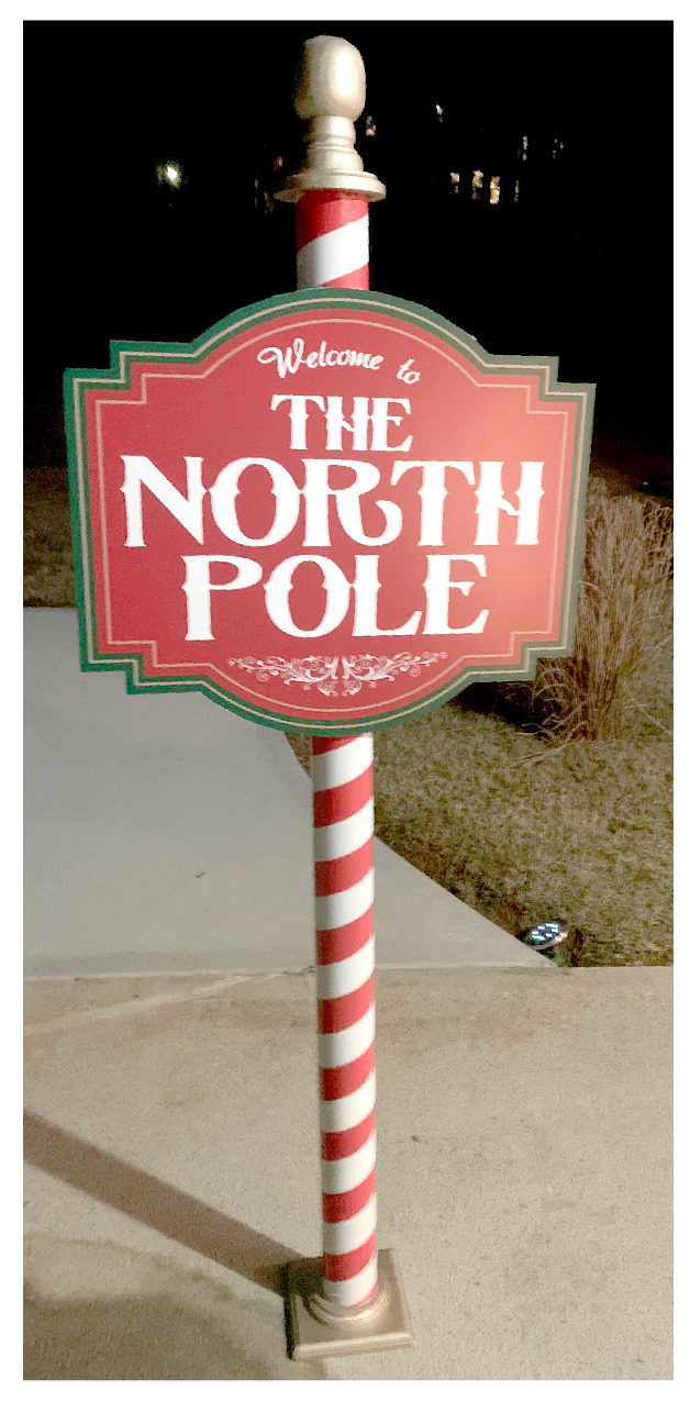 Christmas pole sign