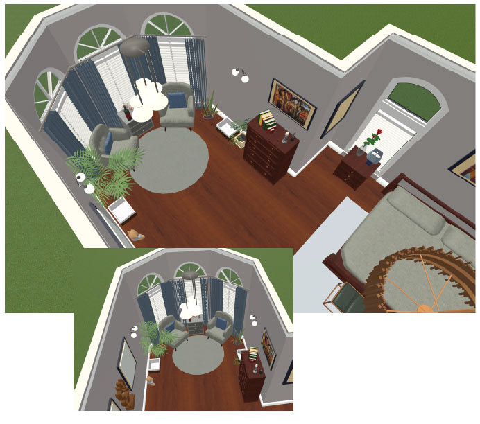 Bedroom Sitting Area Rendering