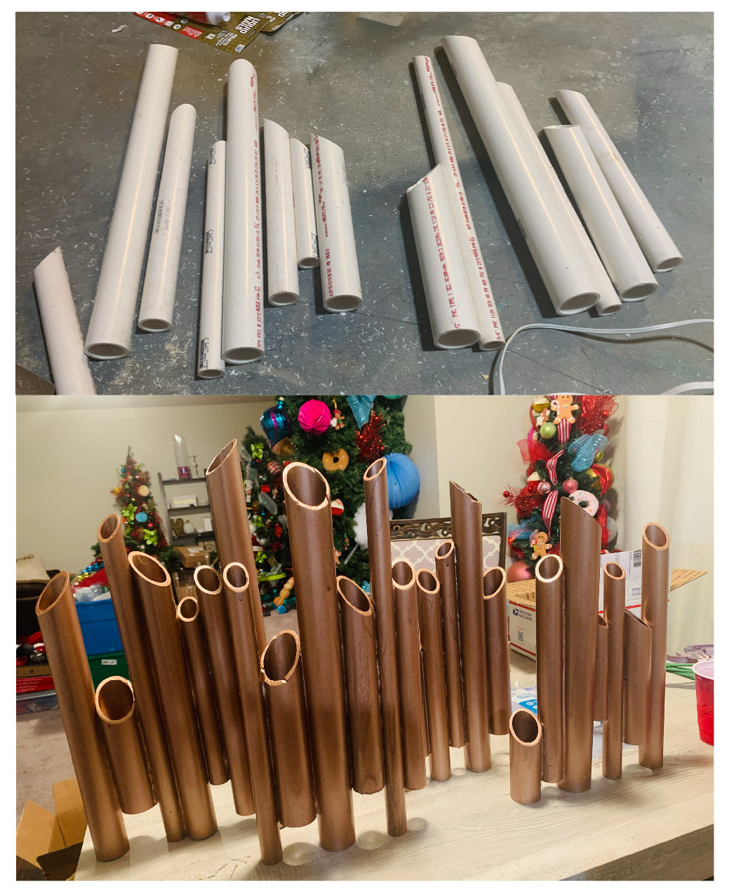 PVC flutes, wedding decor