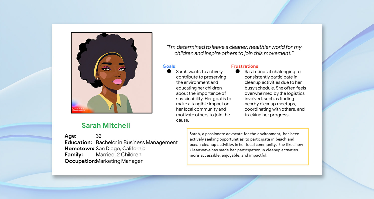 Persona for Sarah Mitchell