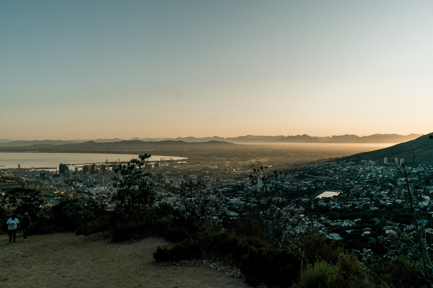 Sun creeping in over the Cape Town CBD.