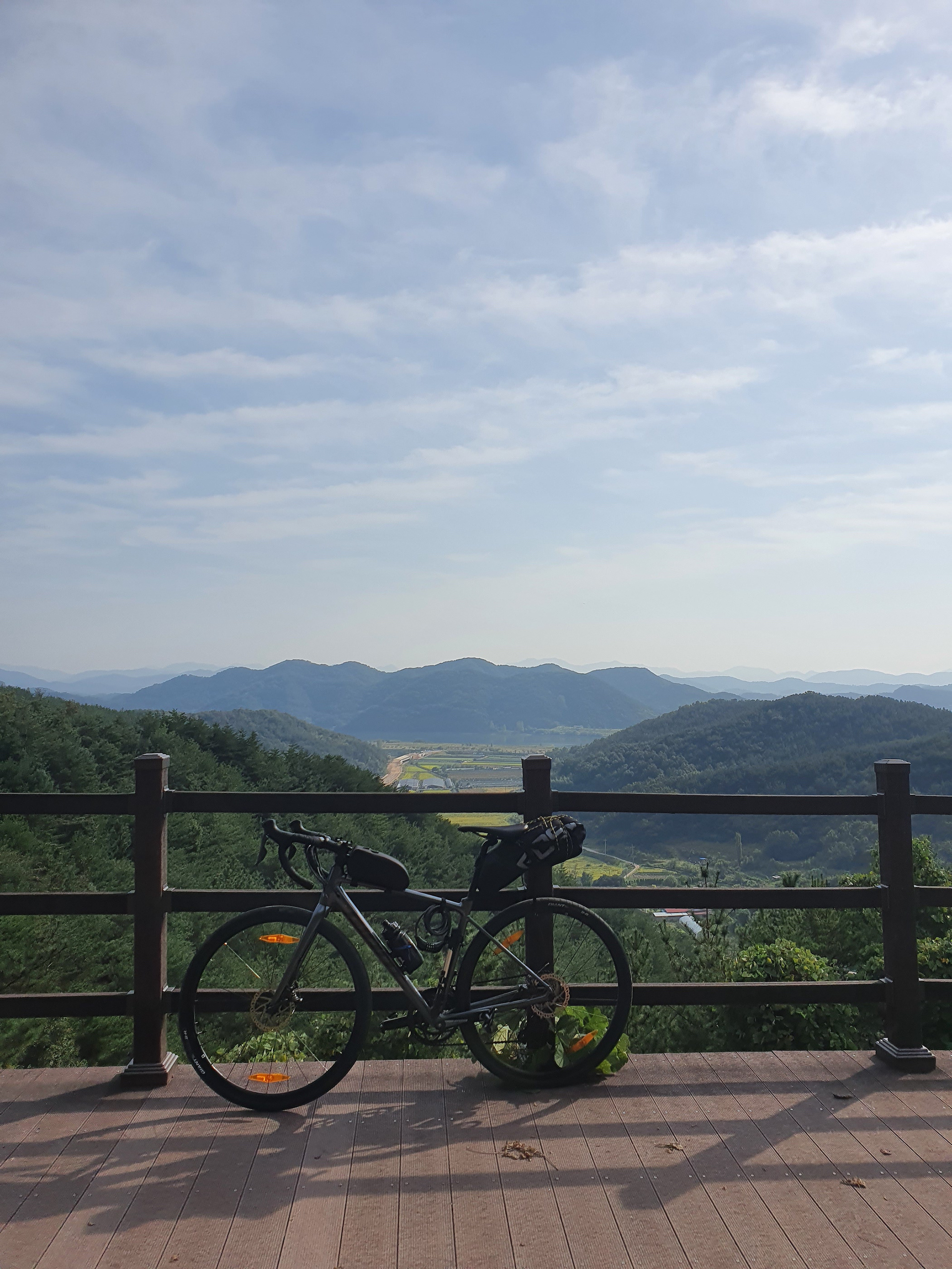 The view from the top of the final (frustrating) climb, shortly before rolling into Namji.
