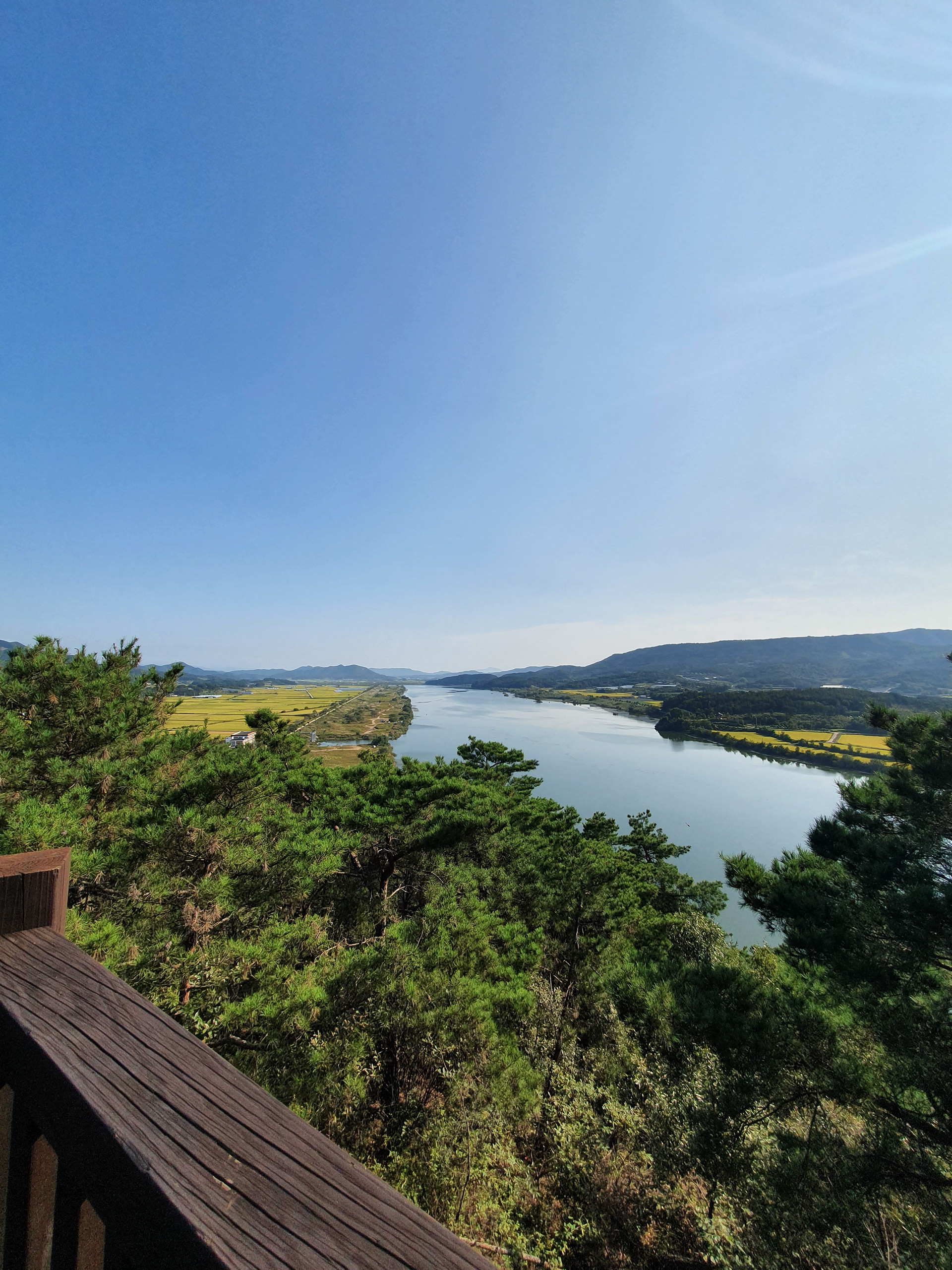 Views of the Nakdong River after a deathly climb early into the ride.