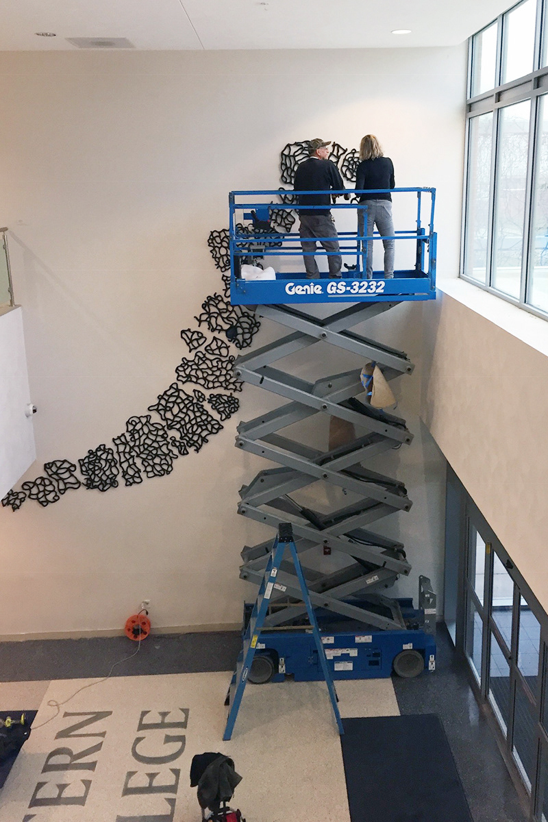 Serpentine was purchased for the Schmidt Art Center permanent collection and placed in the college student center