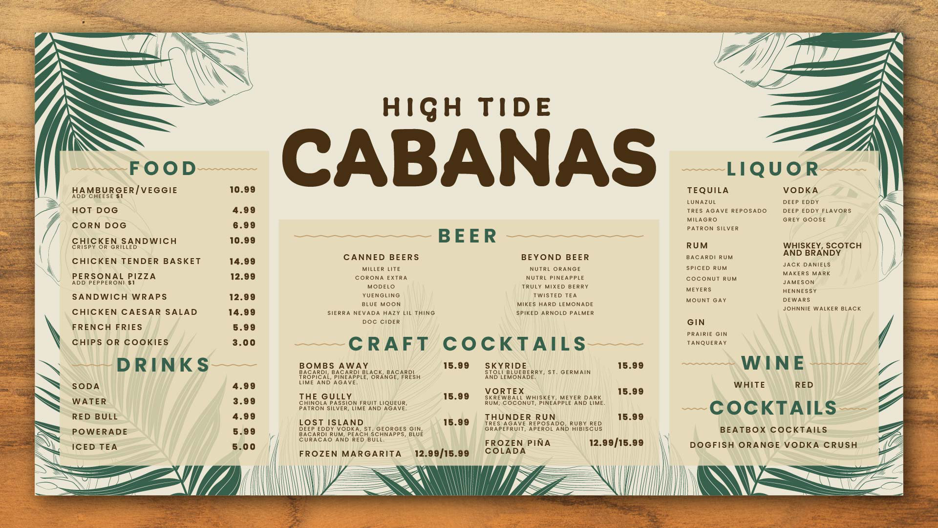 MENU LINKED TO QR