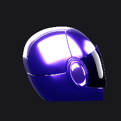 animation of retro man helmet spinning 360 degrees